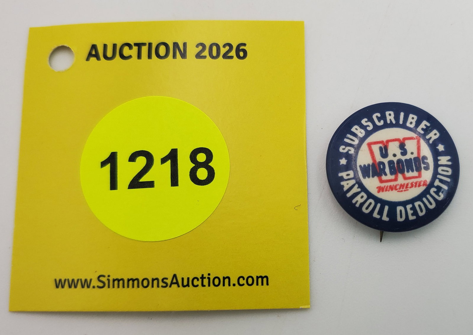 U.S. War Bonds Subscriber Payroll Deduction pin, (1 of 2)