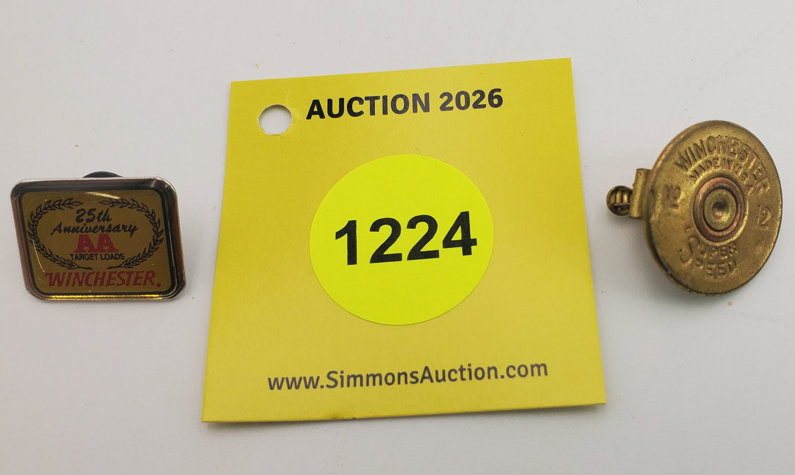 Lot of 2, Winchester Super Speed 12G pin, 25th Anniversary AA Winchester pin: Lot of 2, Winchester Super Speed 12G pin, 25th Anniversary AA Winchester pin
