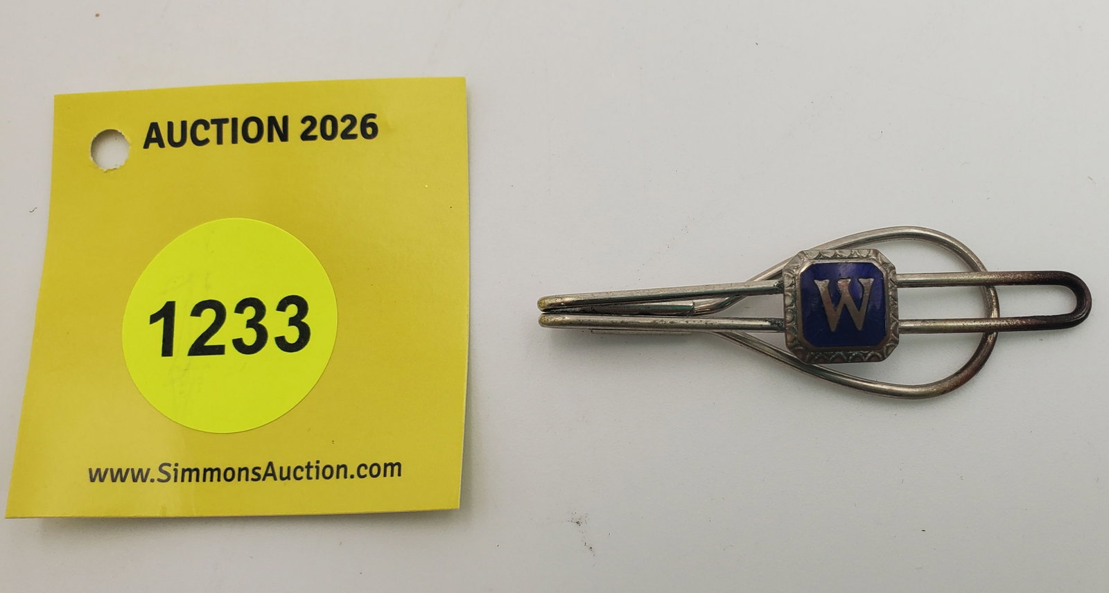 "w" tie clip: "w" tie clip