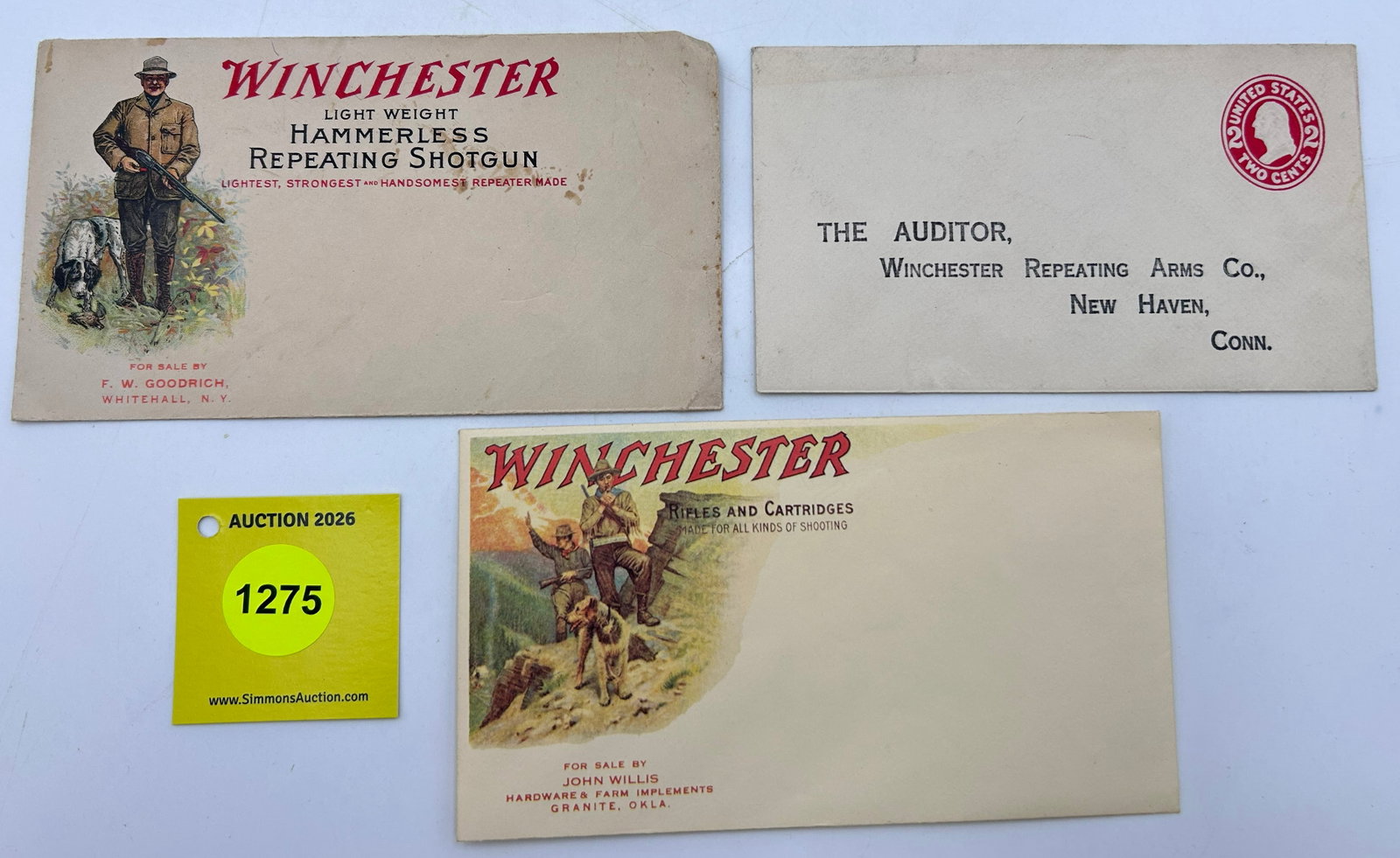 Lot of 3, Winchester Envelopes (1 of 2)