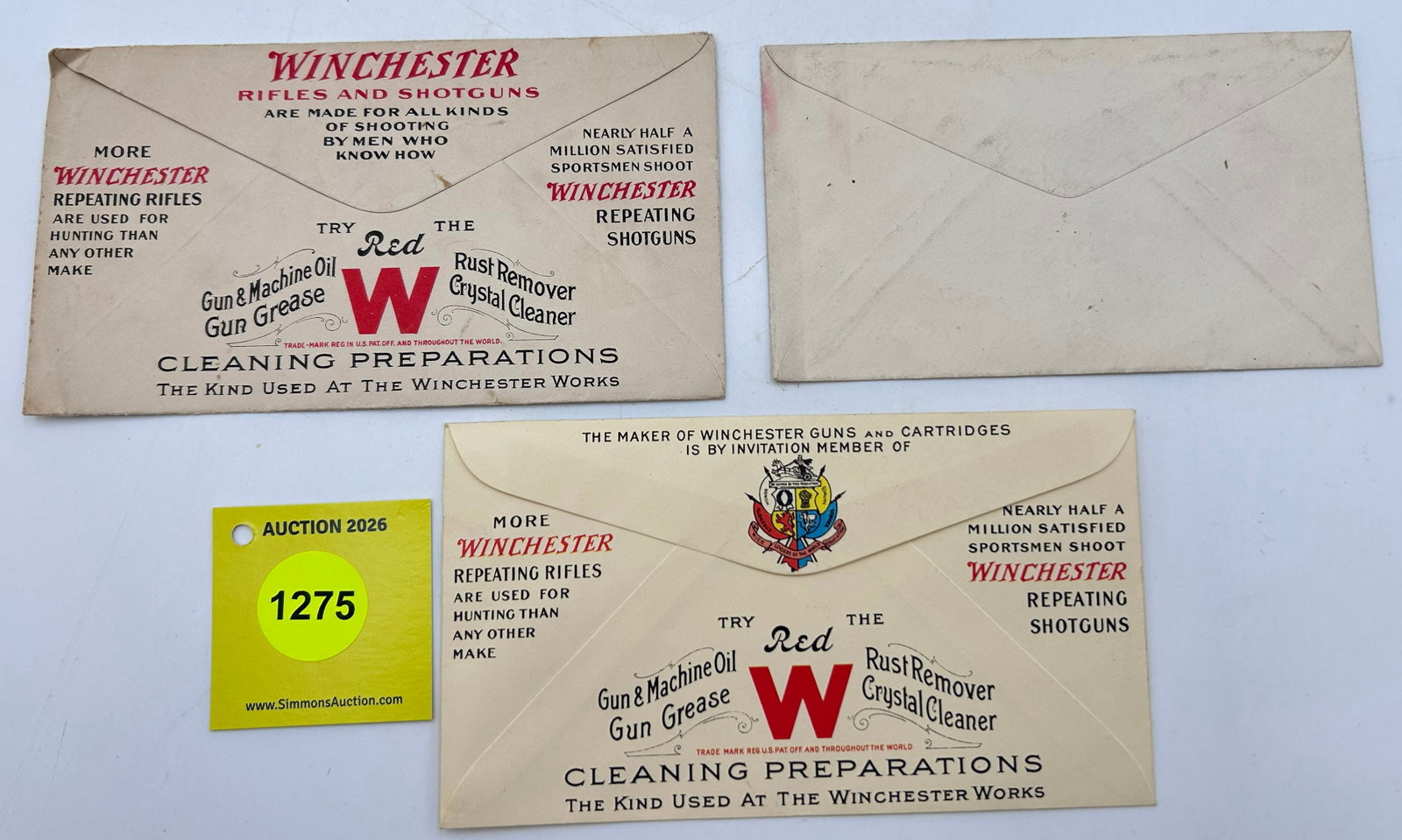 Lot of 3, Winchester Envelopes - 2