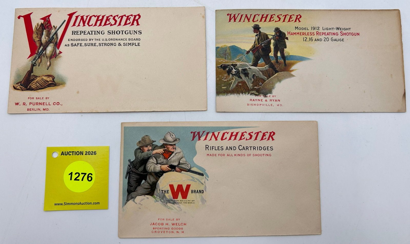 Lot of 3, Winchester Envelopes (1 of 2)
