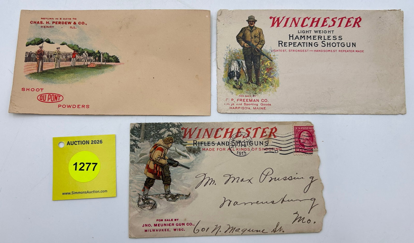 Lot of 3, Winchester Envelopes (1 of 2)