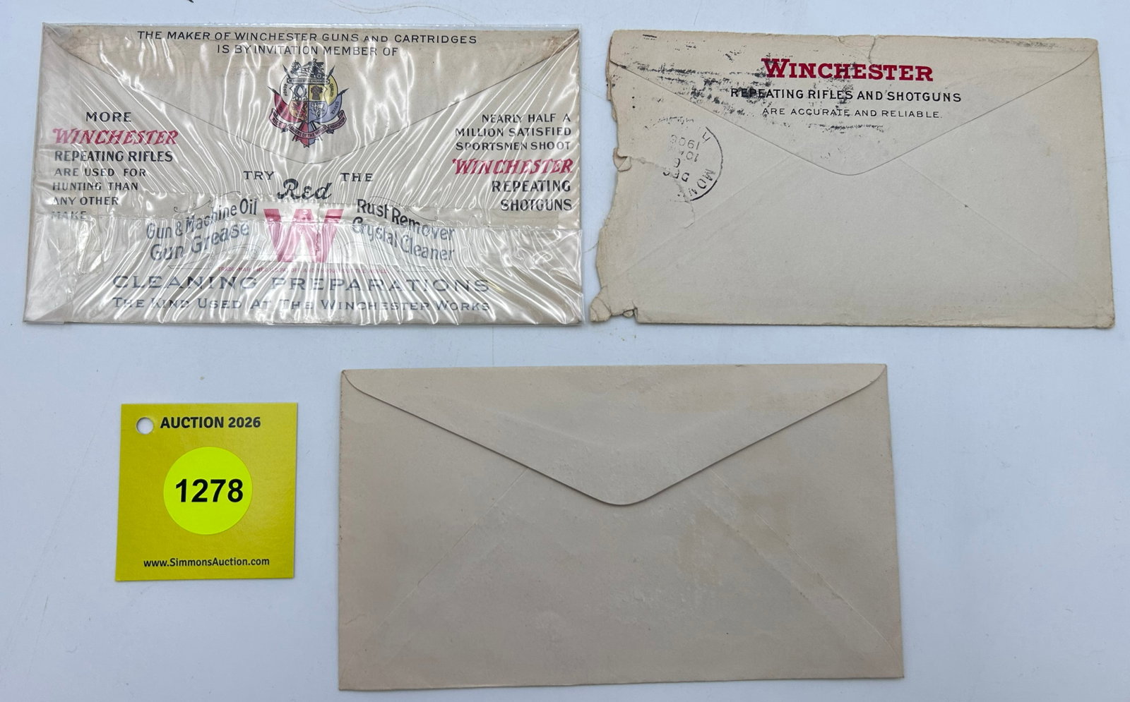 Lot of 3 envelopes, 2 of them Winchester - 2