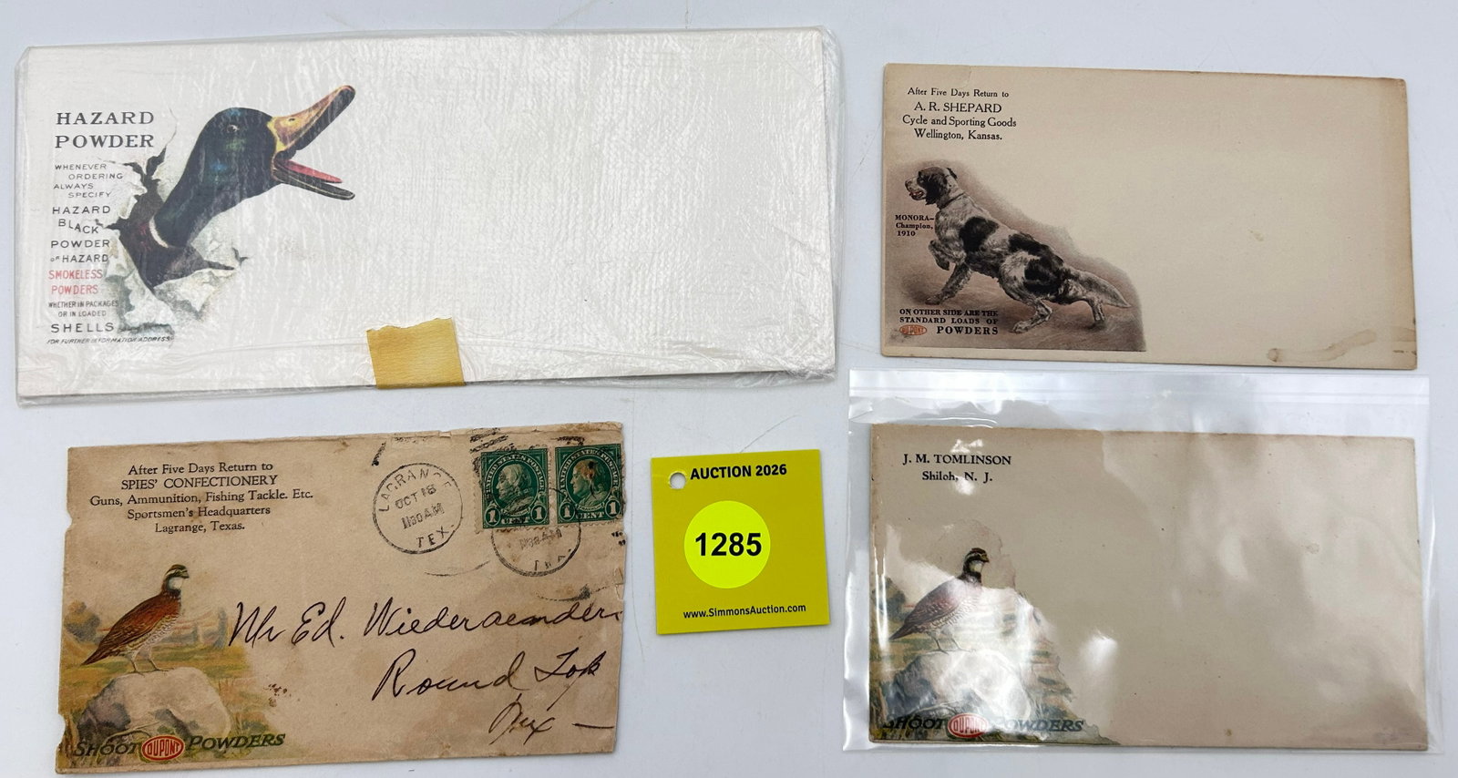 Lot of envelopes, Hazard Powder and Dupont Powders (1 of 2)