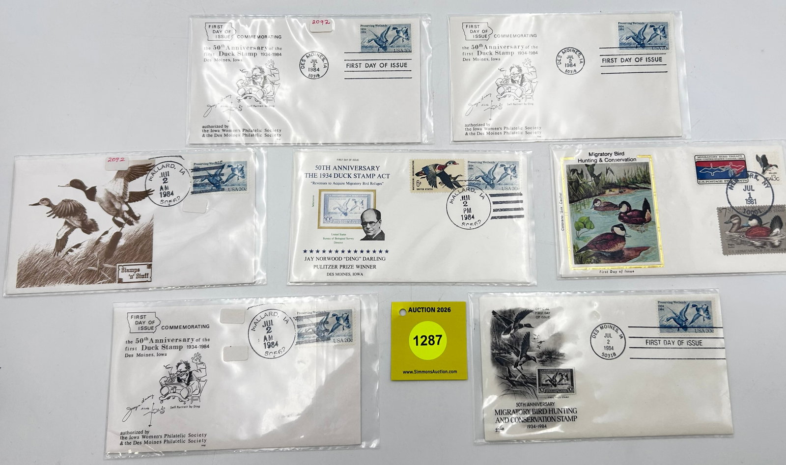 Stamps, Lot of 7 First Day of Issue Stamps (1 of 1)