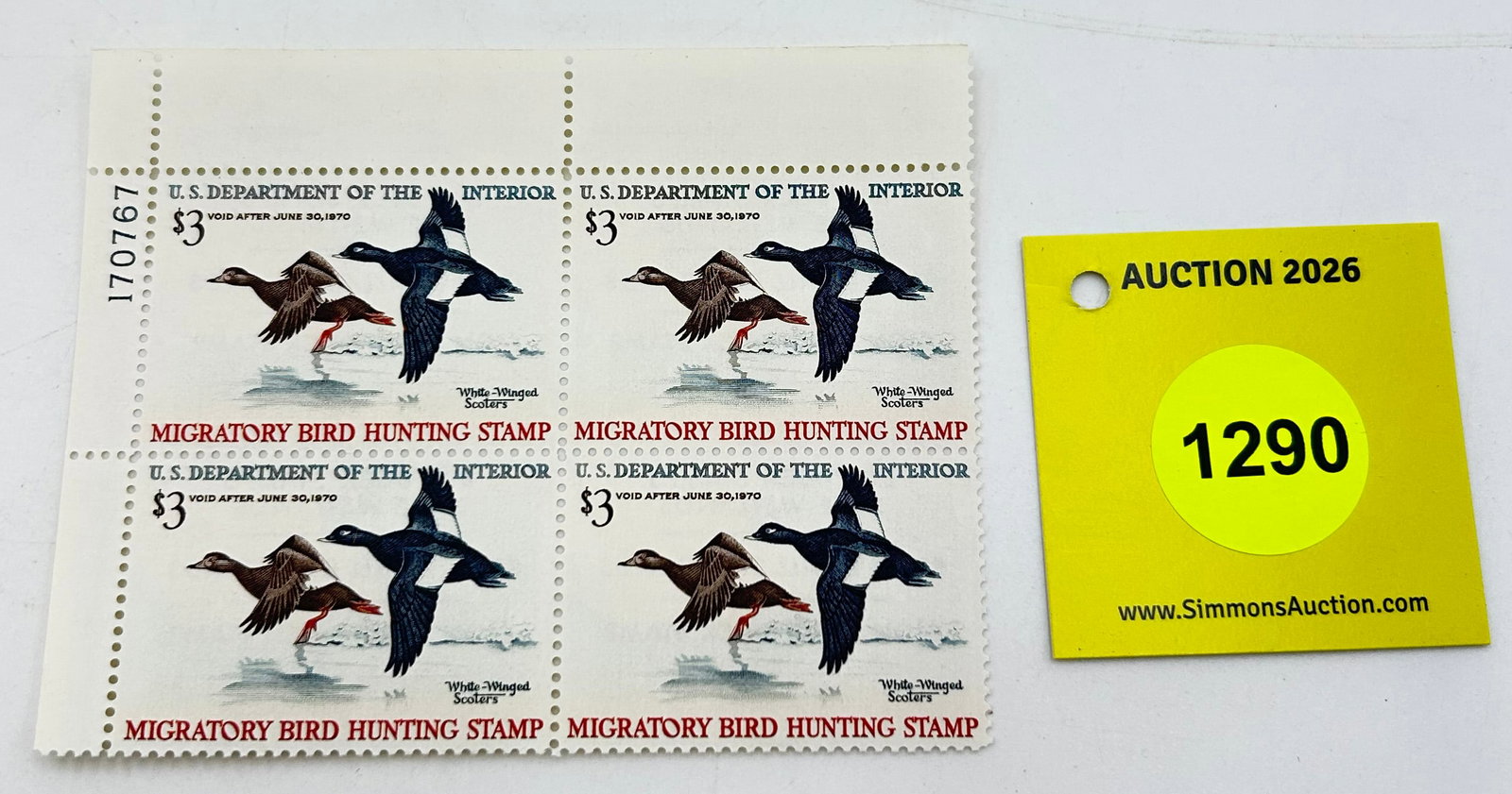 Stamps, 4 White Winged Scoters 1970 stamps (1 of 2)