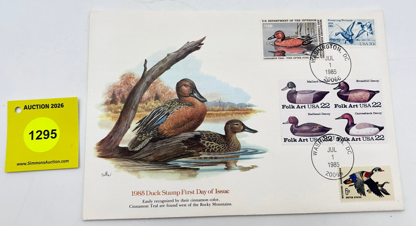 Stamps, Lot of 5 Migratory Bird Hunting Stamps 1985 first day of issued.: Stamps, Lot of 5 Migratory Bird Hunting Stamps 1985 first day of issued.