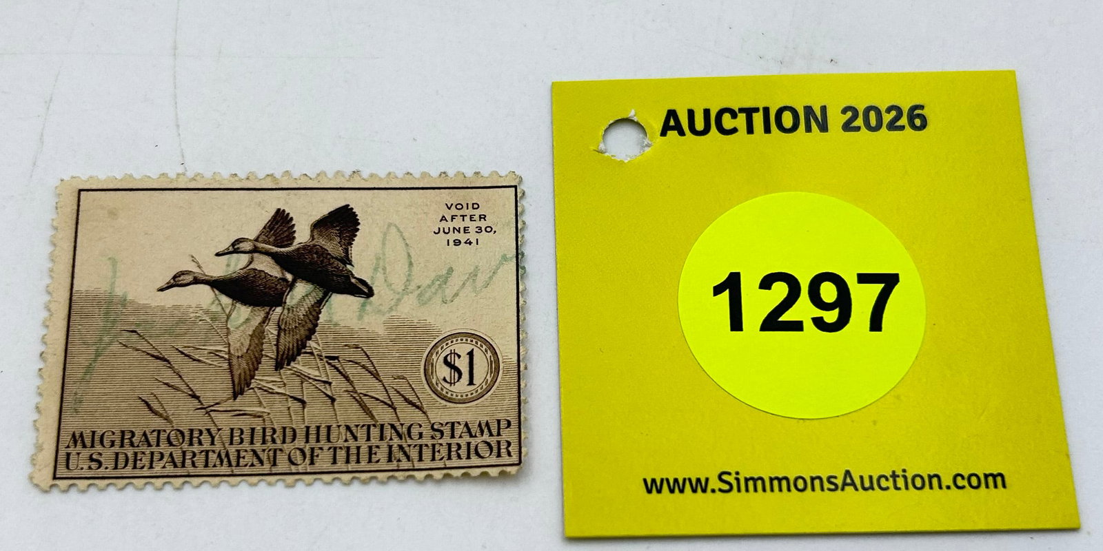 Migratory bird hunting stamp RW7 (1940-41) Used. (1 of 2)