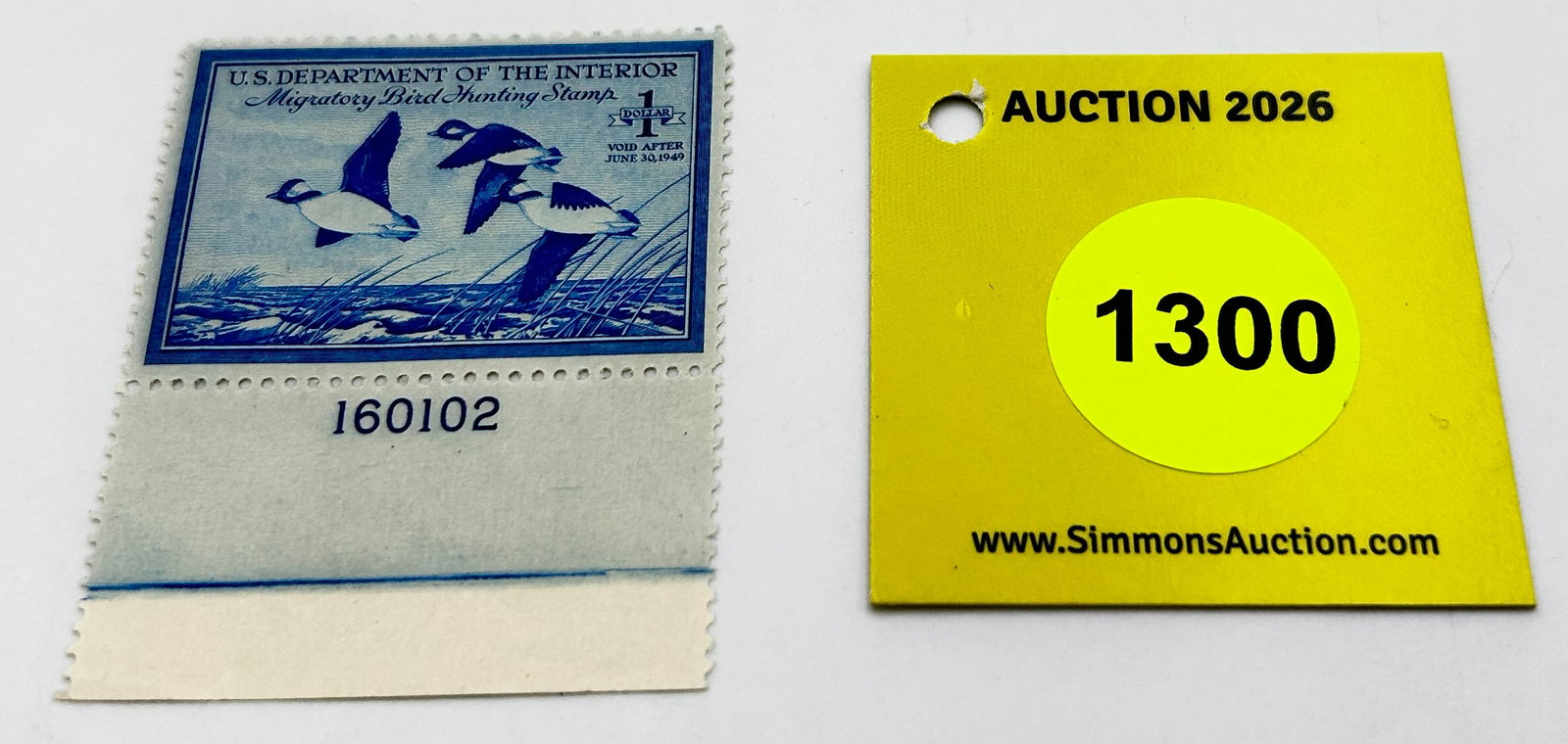 Migratory bird hunting stamp RW15 (1948-49) good Unused#160012 (1 of 2)