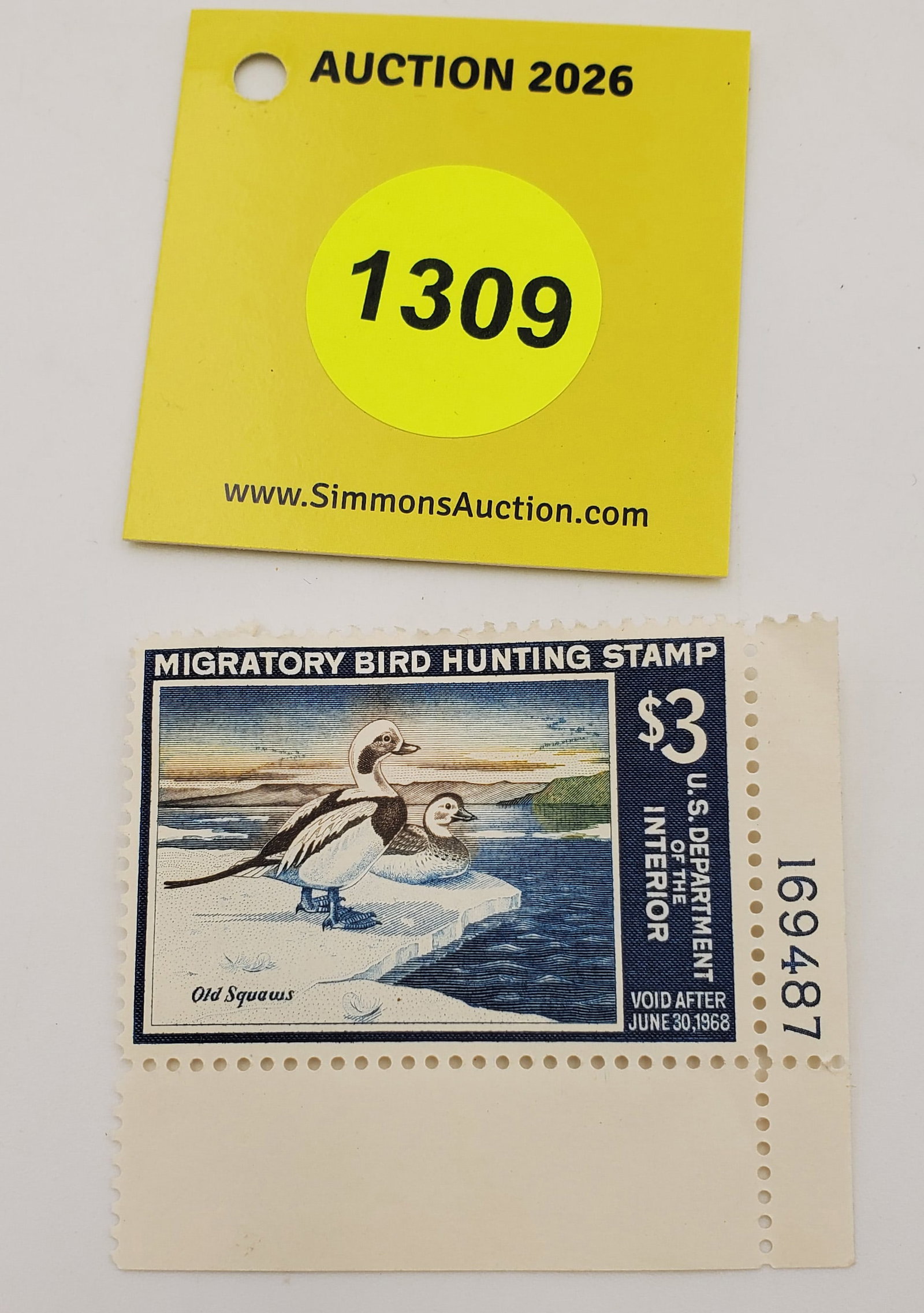 Migratory Bird Hunting Stamp RW34 (1967-68). Good Unused. #169487 (1 of 2)