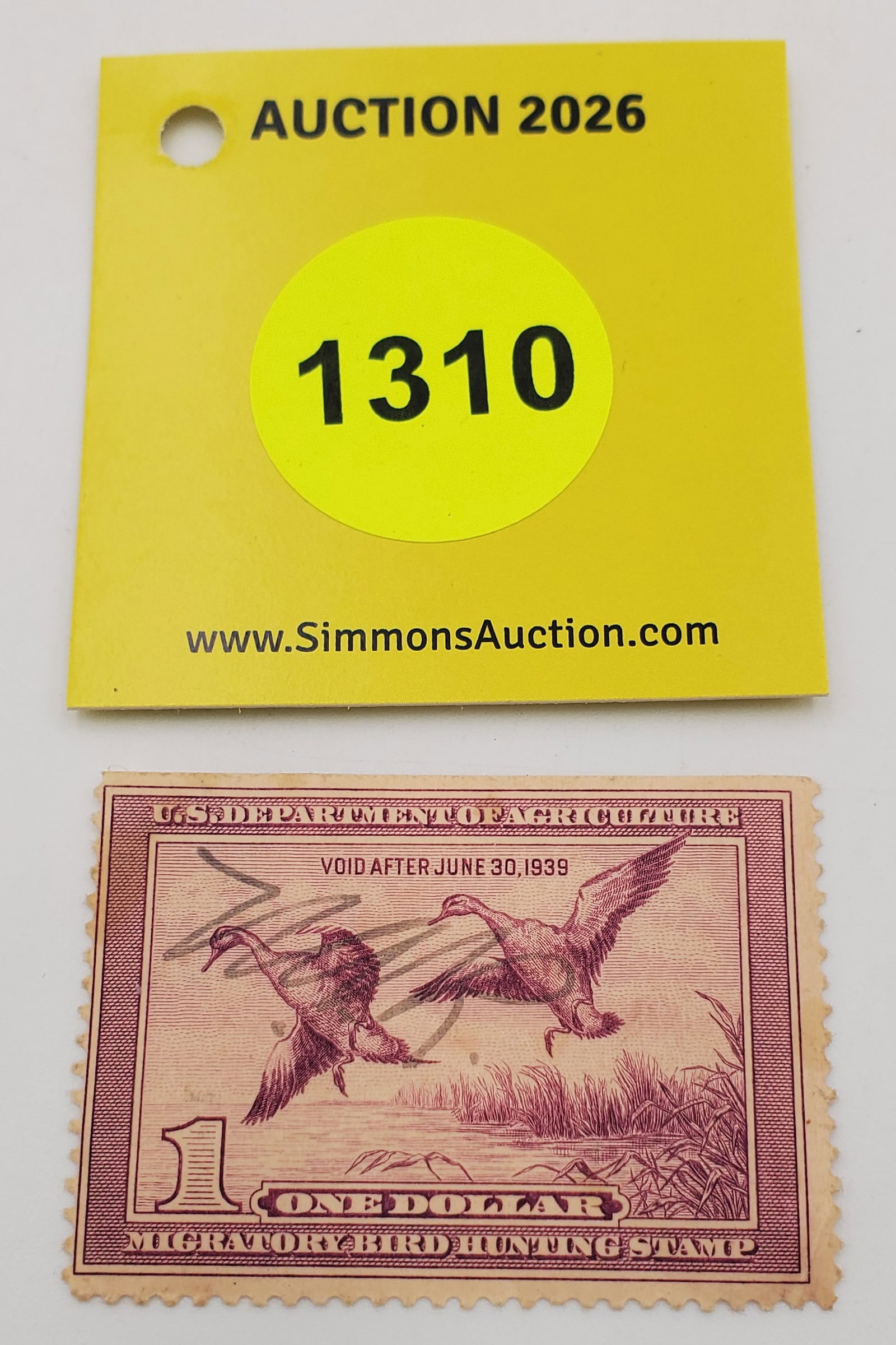 Migratory Bird Hunting Stamp RW5 (1938-39). Good Used. (1 of 2)