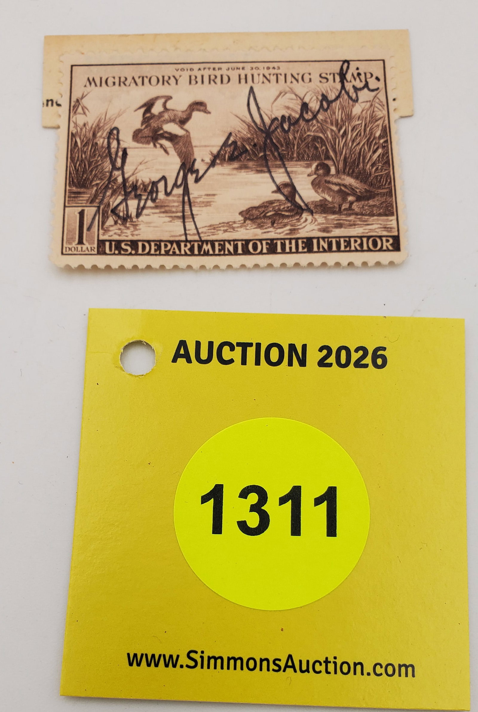 Migratory Bird Hunting Stamp RW4 (1942-43). Good used. (1 of 2)