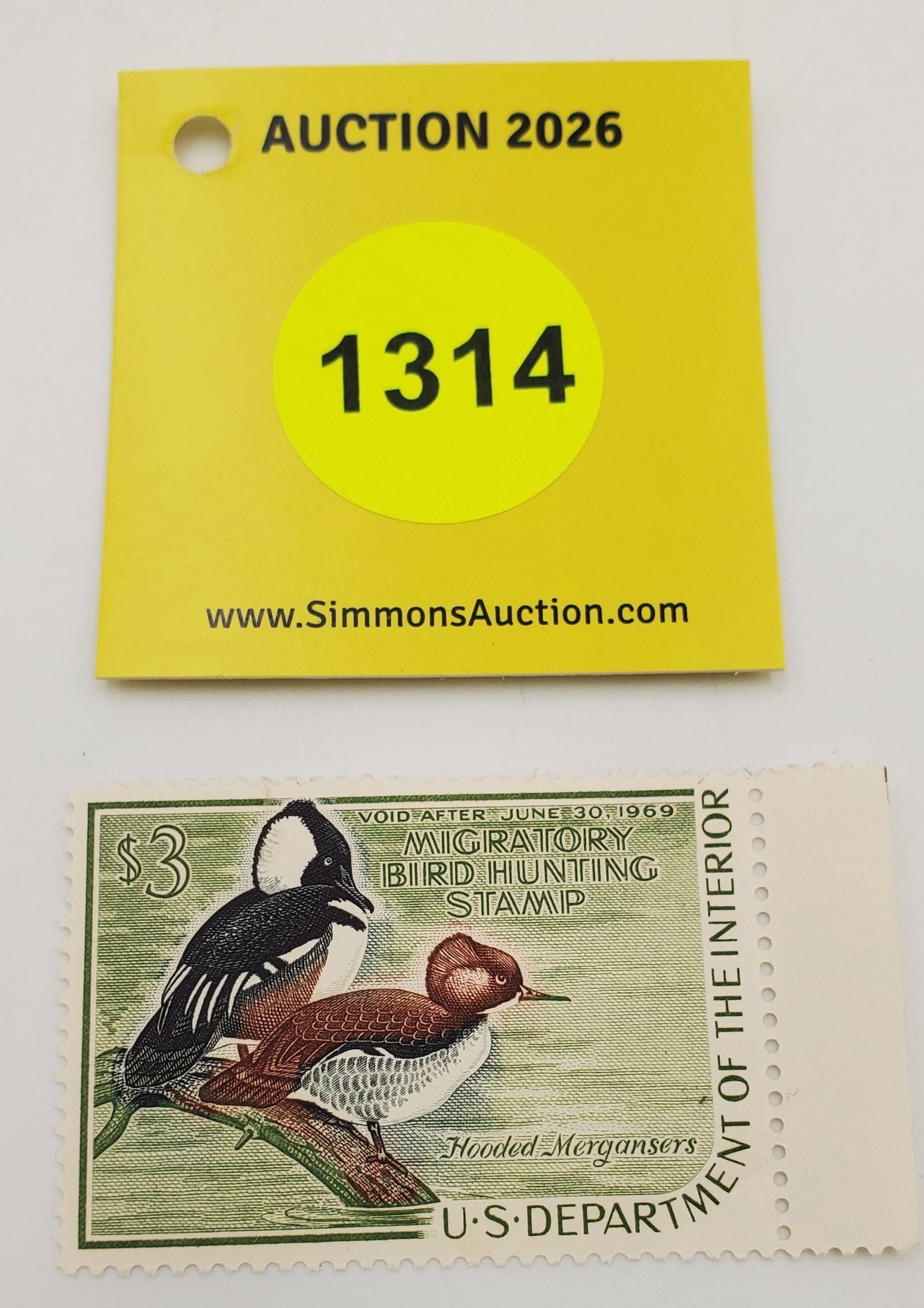 Migratory Bird Hunting Stamp RW35 (1968-69). Good Unused. (1 of 2)