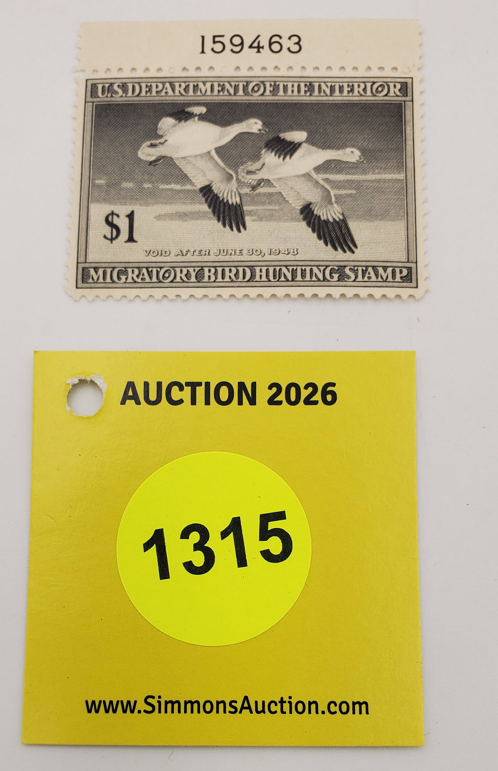 Migratory Bird Hunting Stamp RW14 (1947-48). Good Unused #159463: Migratory Bird Hunting Stamp RW14 (1947-48). Good Unused #159463