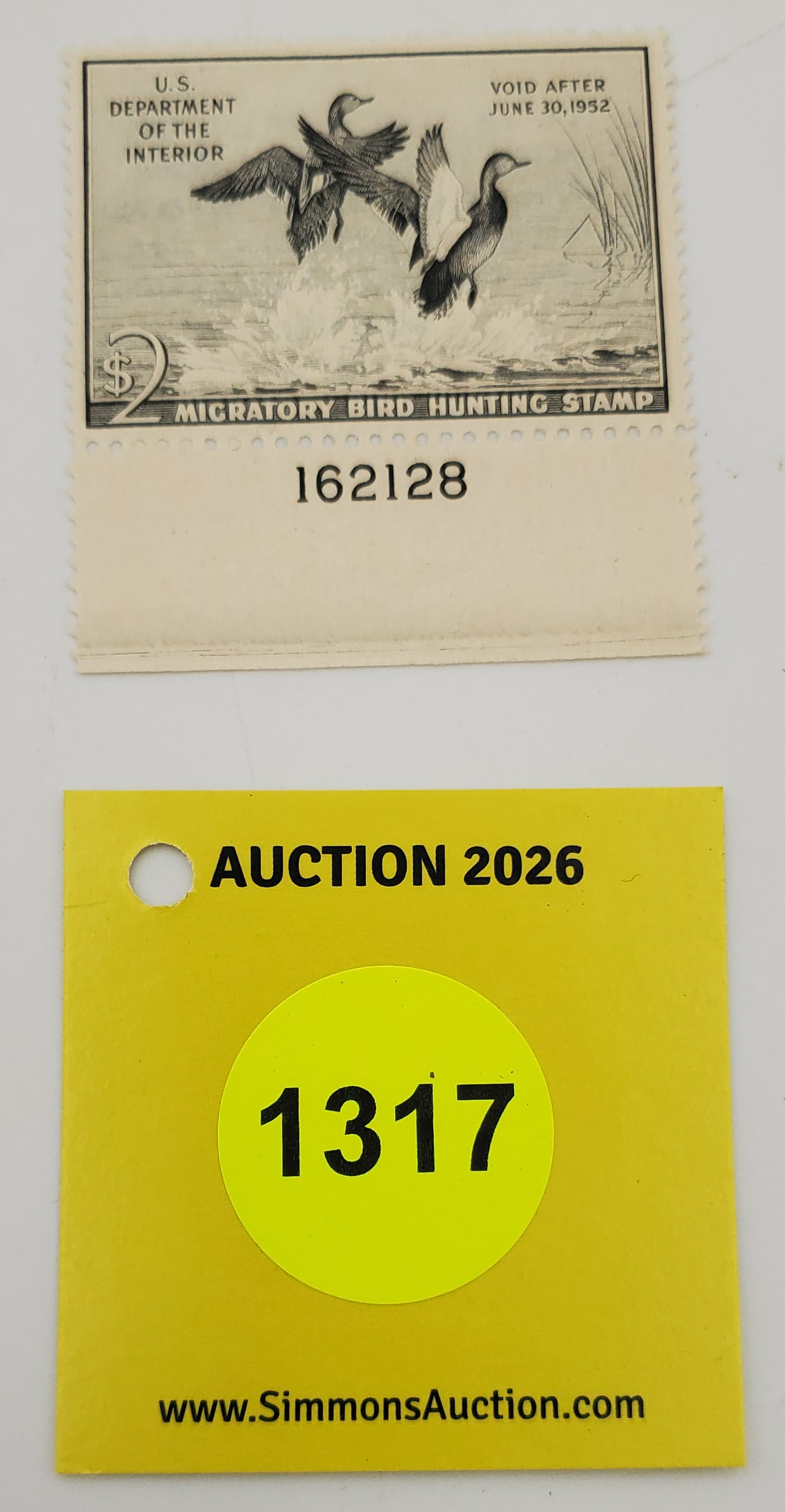 Migratory Bird Hunting Stamp RW18 (1951-52). Good Unused #162128 (1 of 2)