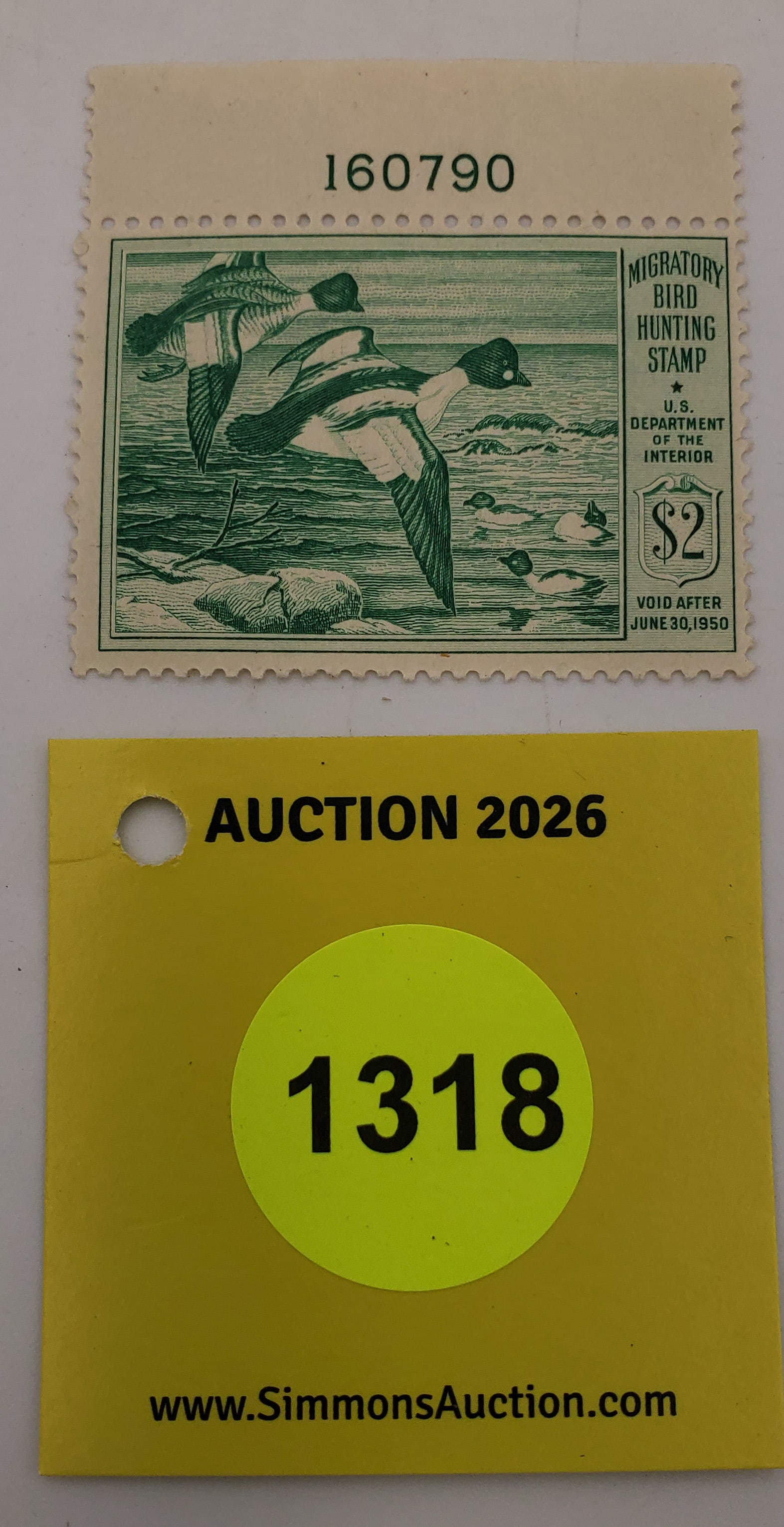 Migratory Bird Hunting Stamp RW16 (1949-50). Good Unused #160790 (1 of 2)