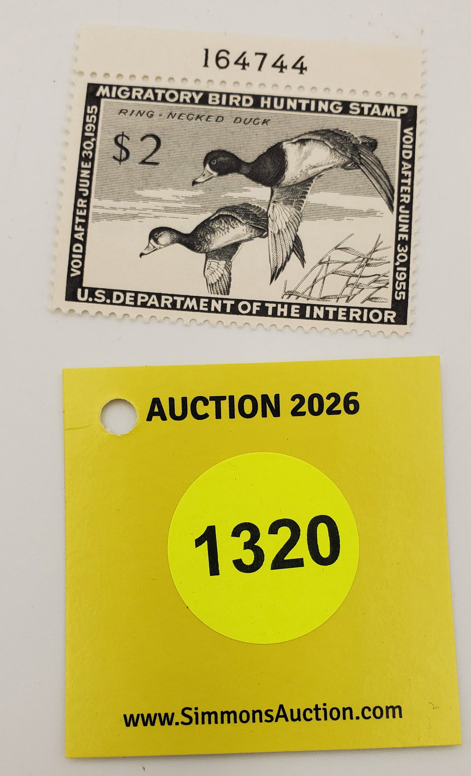 Migratory Bird Hunting Stamp $2 RW21 (1954-55). Good Unused #164744: Migratory Bird Hunting Stamp $2 RW21 (1954-55). Good Unused #164744