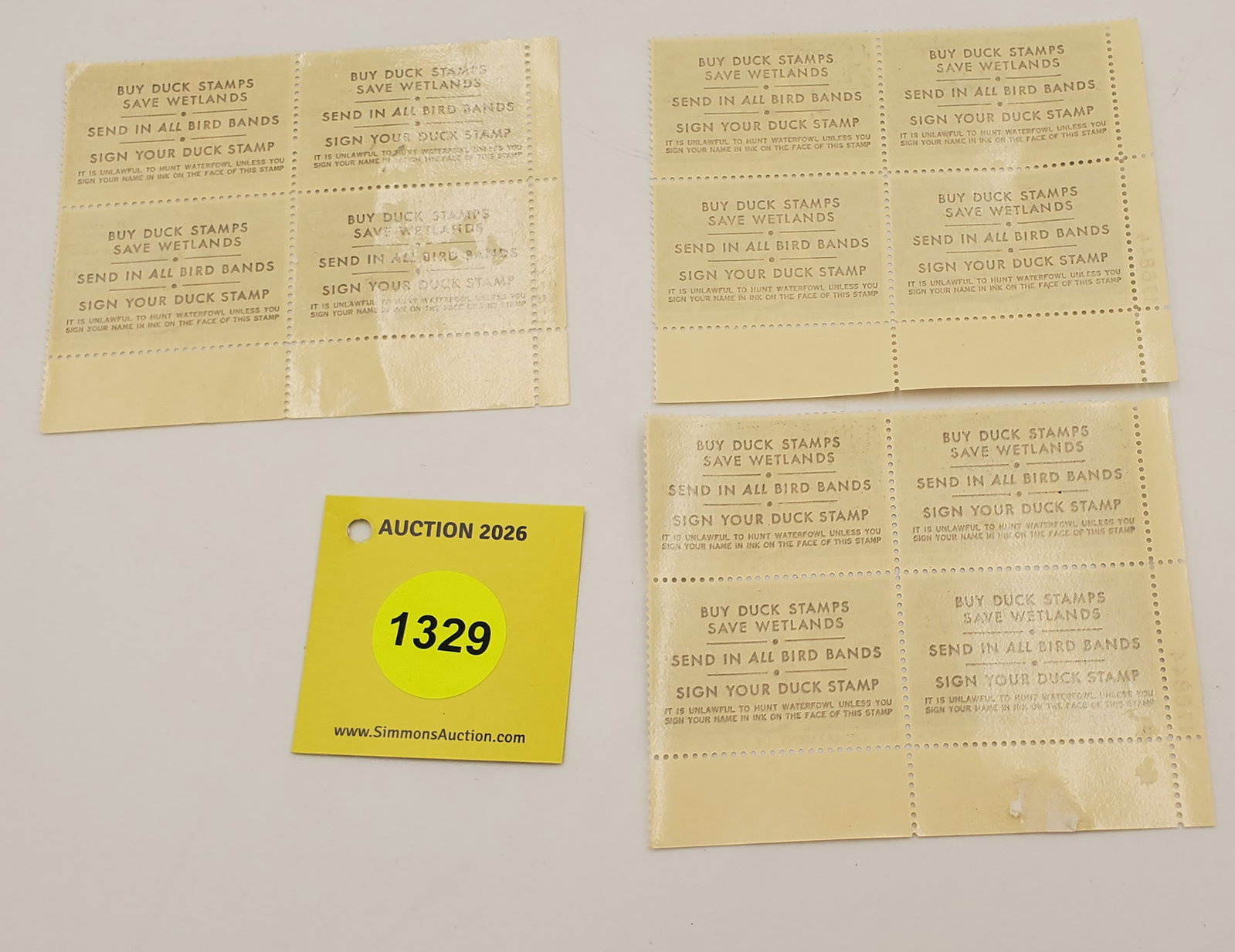 Lot of 3 (4) block of 4 stamps Migratory Bird Hunting Stamps $7.50 RW?? (1987) Good Unused #176844 - 2