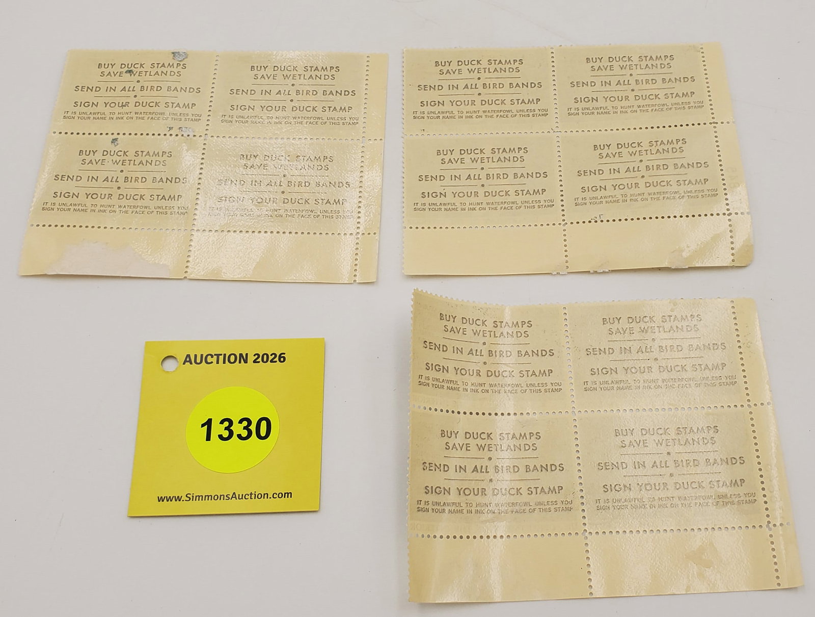 Lot of 3 (4) Block of 4 Stamps, Migratory Bird Hunting Stamps $7.50 RW?? (1987) Good Unused #176845 - 2