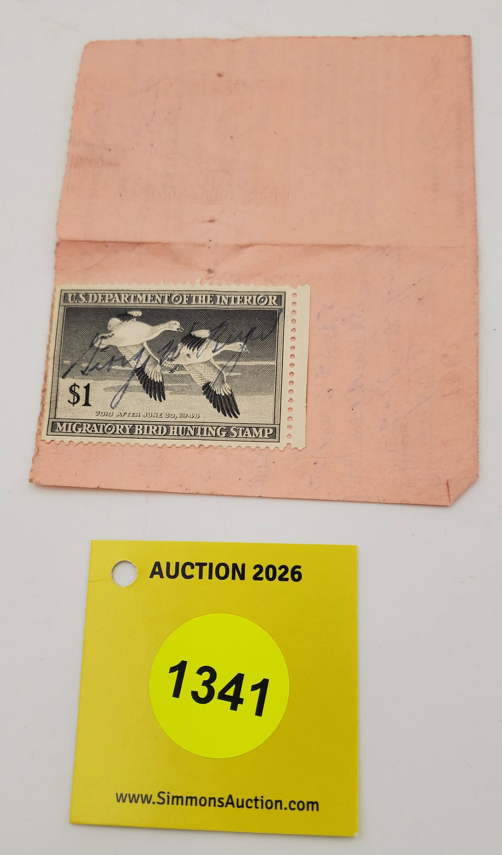 Migratory Bird Hunting Stamp $1 RW14 (1947-48) Used (1 of 2)