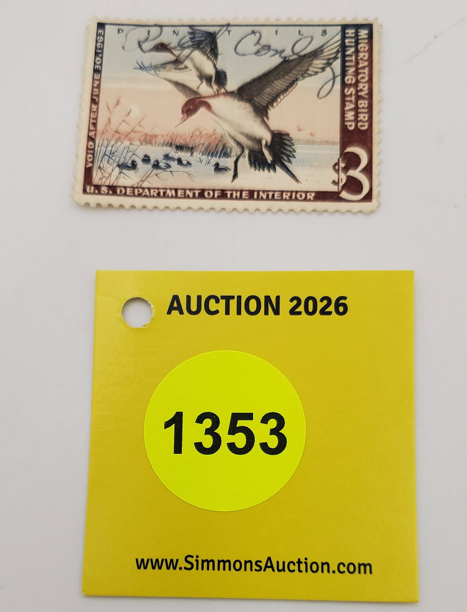 Migratory Bird Hunting Stamps $3 RW29 (1962-63). Used (1 of 2)