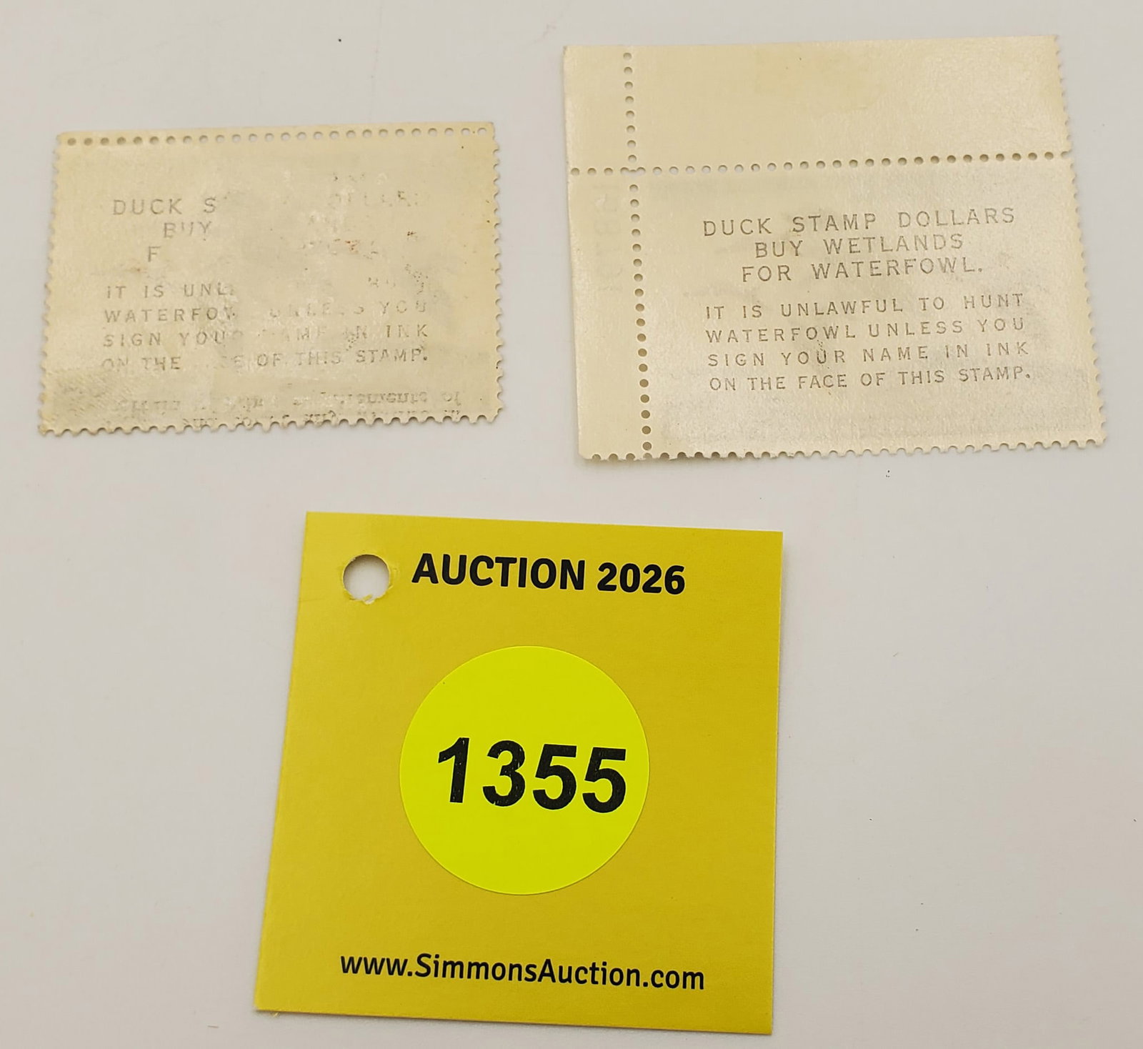 Lot of 2 Migratory Bird Hunting Stamps $3 RW32 (1965-66). One unused, other used #168791 - 2