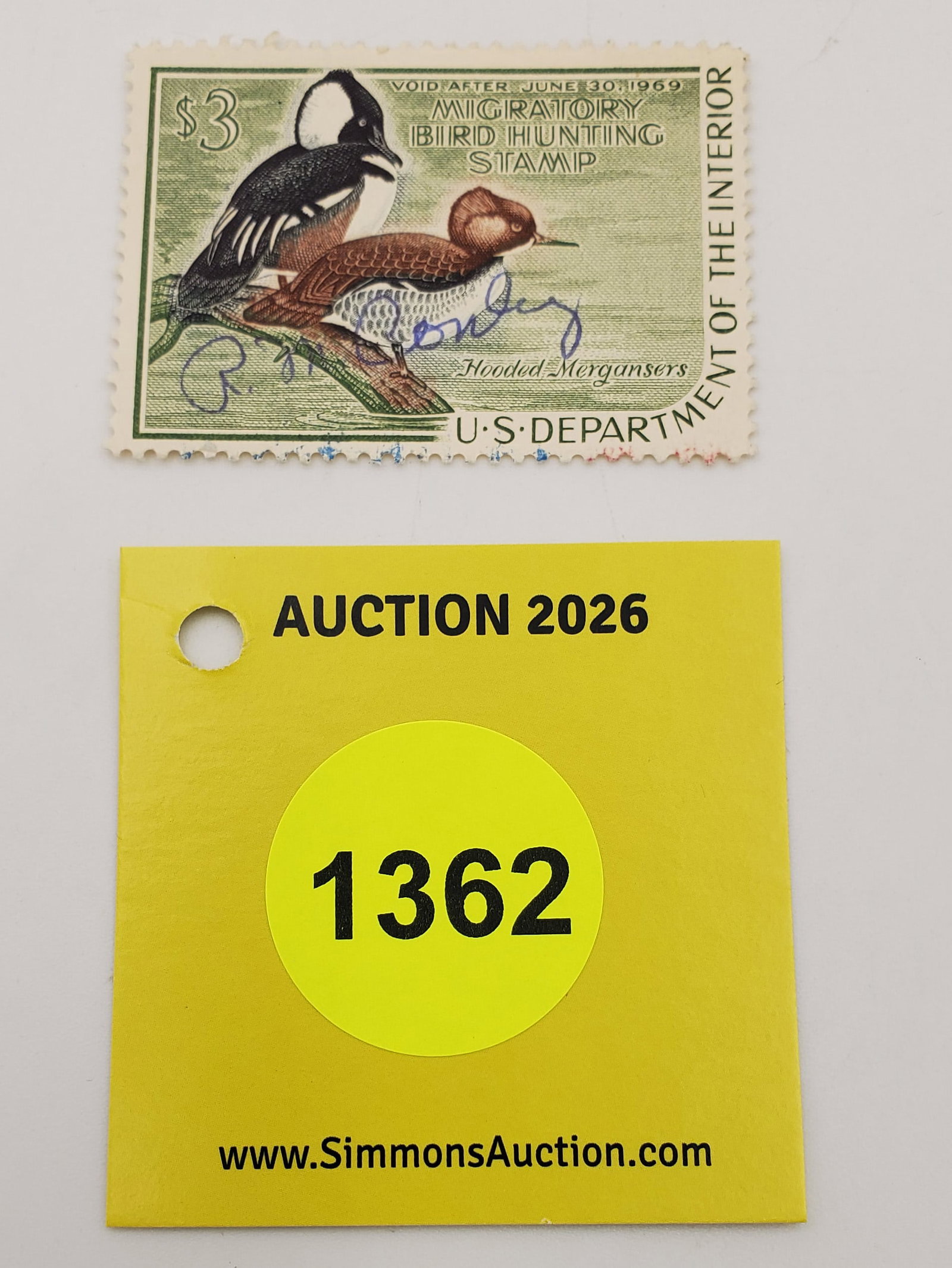 Migratory Bird Hunting Stamp $3 RW35 (1968-69). Used (1 of 2)