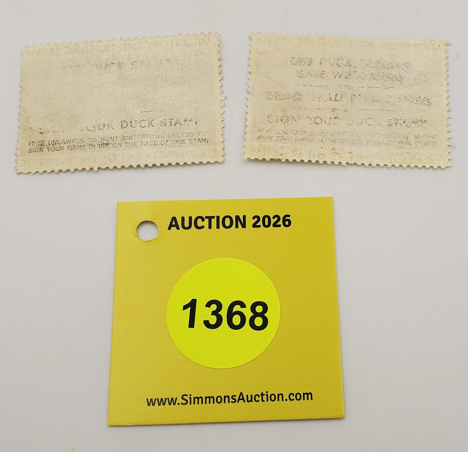 Lot of 2 Migratory Bird Hunting Stamps $5, RW43 (1976-77). Used - 2