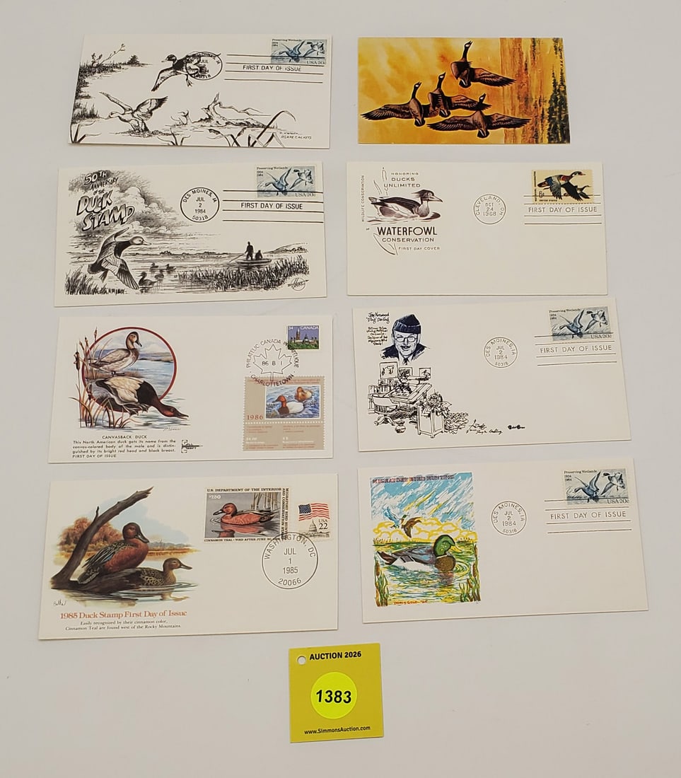 Lot of 8 Migratory Bird stamp on envelope: Lot of 8 Migratory Bird stamp on envelope