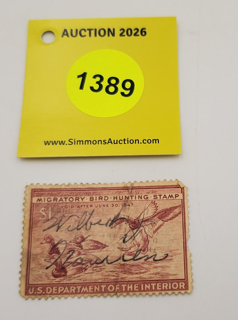 Migratory Bird Hunting Stamp $1, RW?? (1947). Used (1 of 2)
