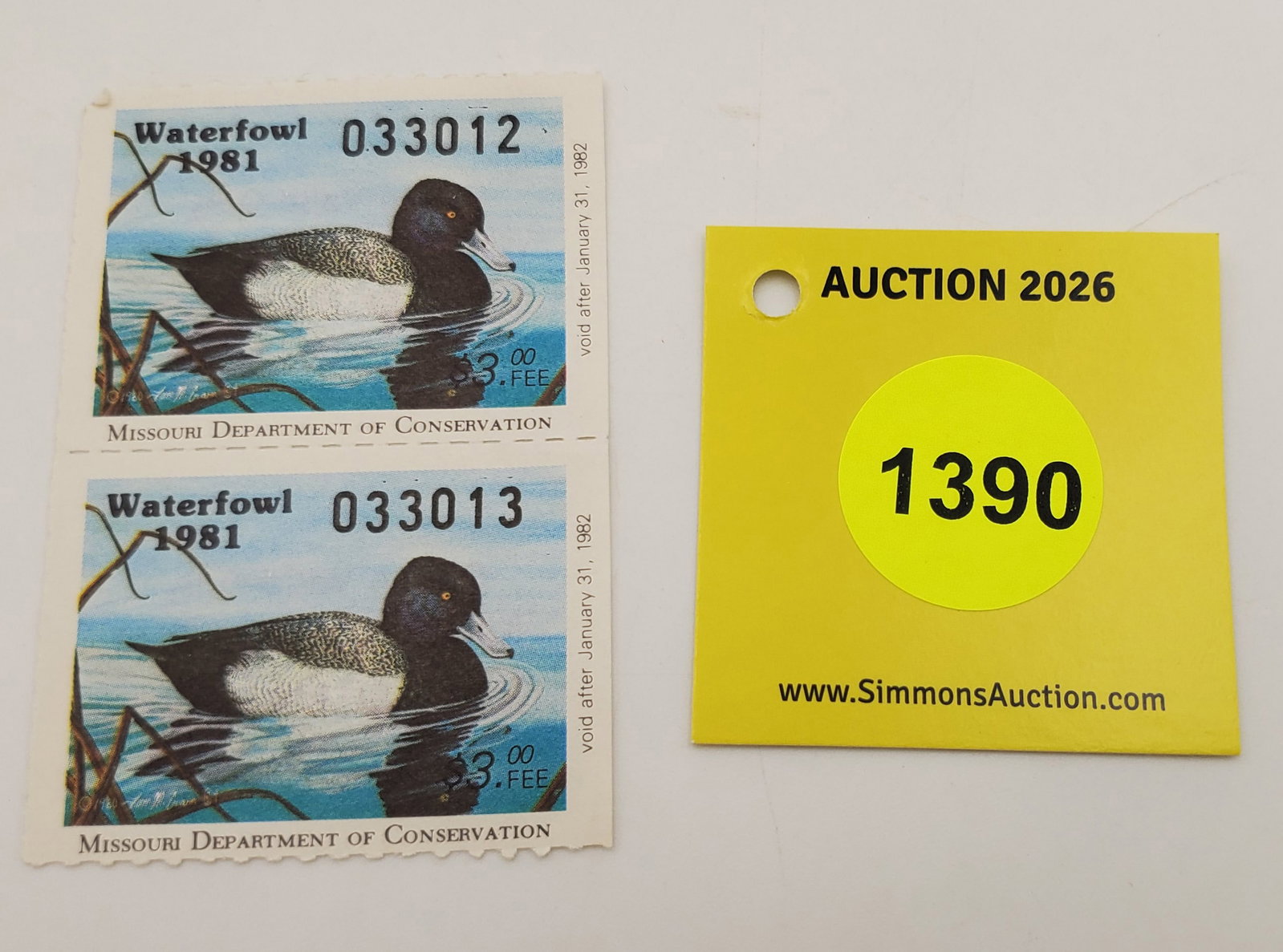 Lot of 2 Missouri Conservation of Waterfowl $3 (1982). Good Unused: Lot of 2 Missouri Conservation of Waterfowl $3 (1982). Good Unused