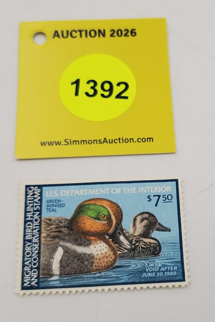 Migratory Bird Hunting Stamp $7.50 RW?? (1979-80). Good unused (1 of 2)