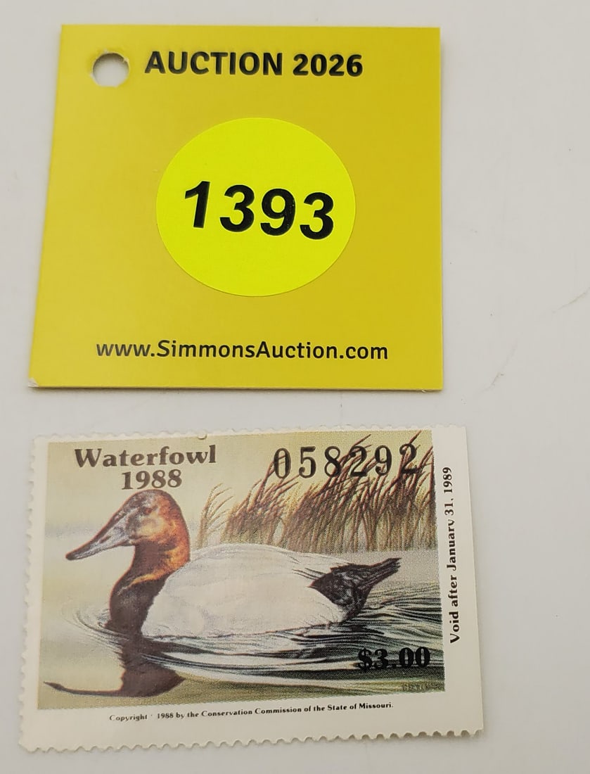 Missouri Department of Conservation of Waterfowl $3 (1988). Good Unused (1 of 2)