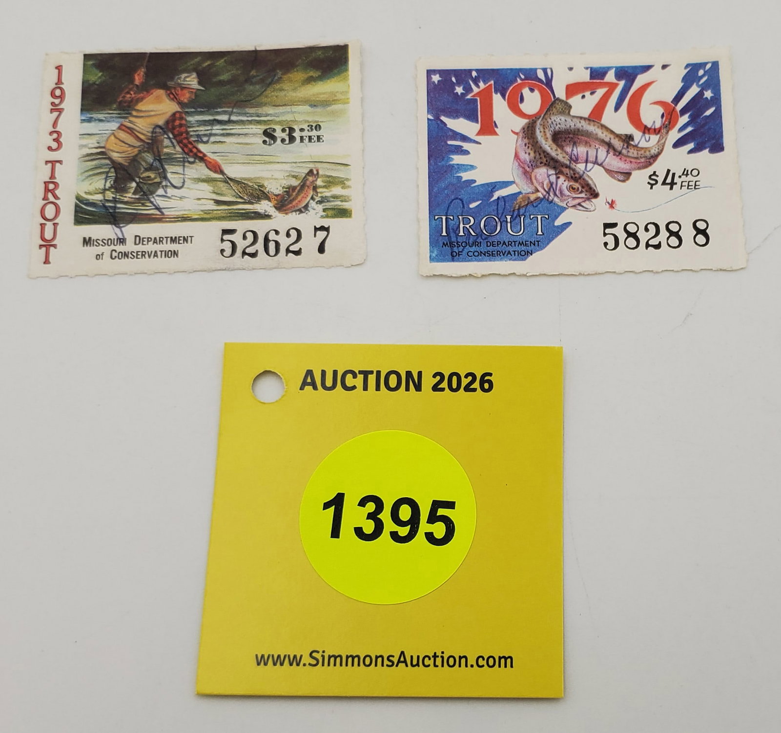 Lot of 2 Missouri Department of Conservation of Trout $3 (1973). $4 (1976). Both used: Lot of 2 Missouri Department of Conservation of Trout $3 (1973). $4 (1976). Both used