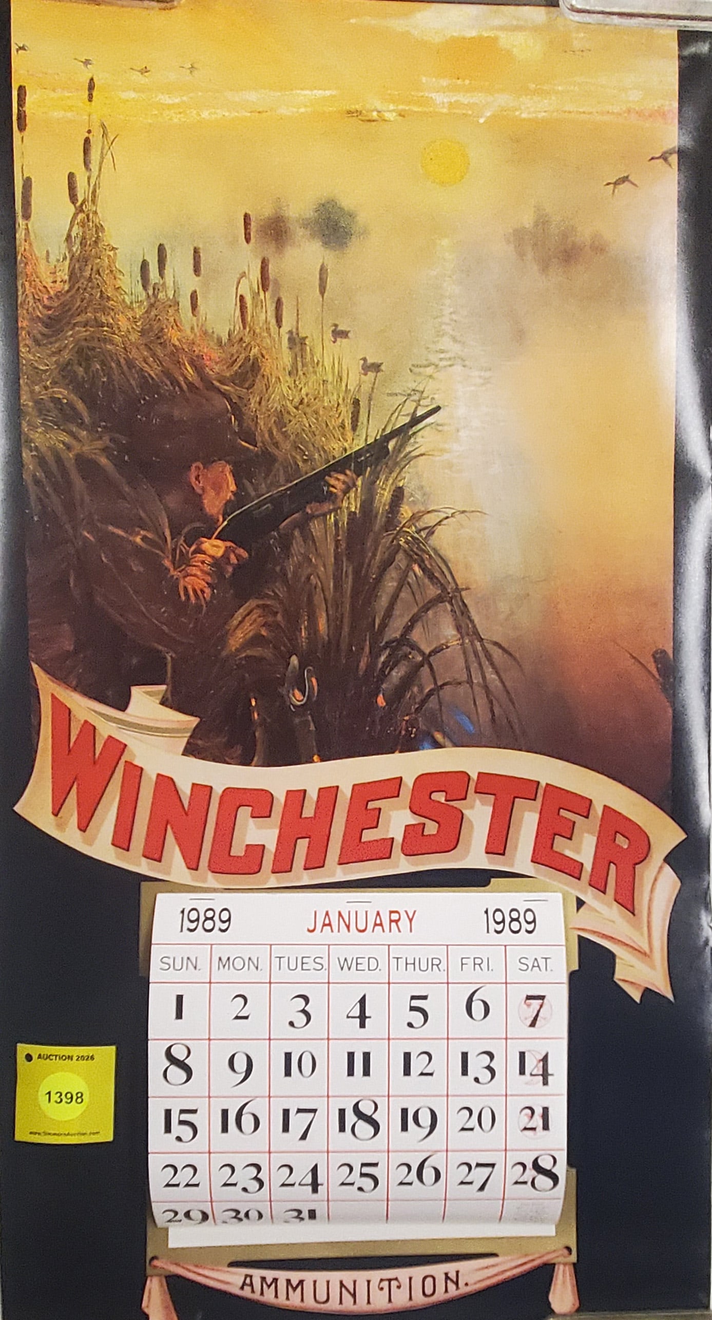 Winchester 1989 Calander poster w/ original paperwork: Winchester 1989 Calander poster w/ original paperwork
