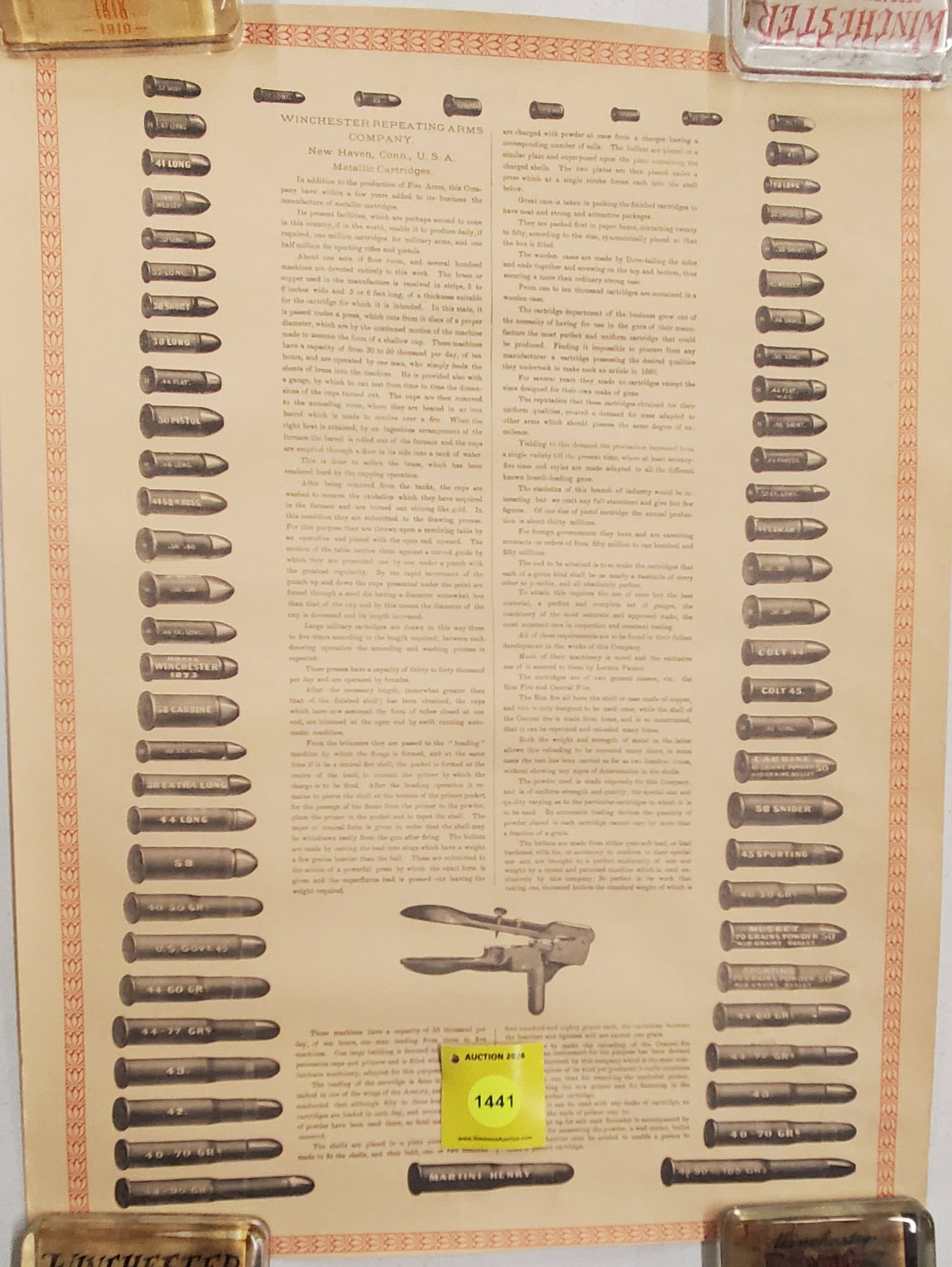 Winchester metallic cartridges poster: Winchester metallic cartridges poster