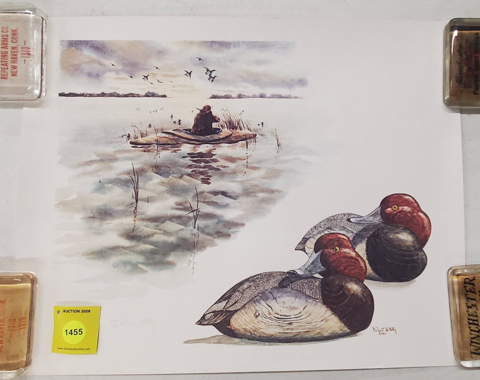 Robert Hilly Redhead Ducks painting 1982. 833 out of 950 (1 of 1)