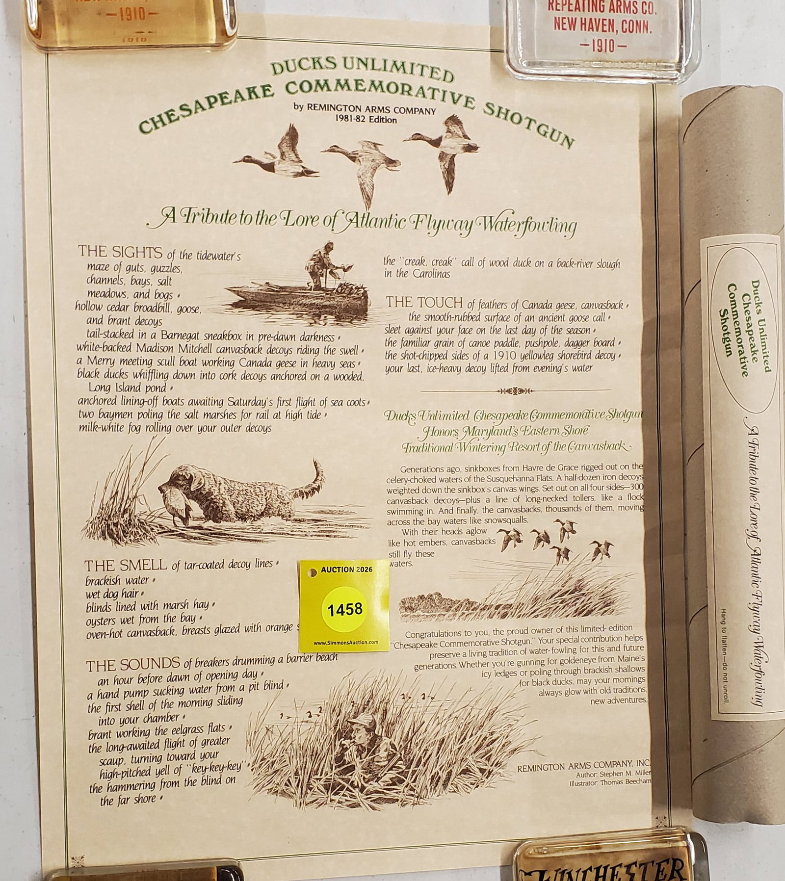Remington Ducks Unlimited Chesapeake primitive shotgun poster 1981-1982 edition: Remington Ducks Unlimited Chesapeake primitive shotgun poster 1981-1982 edition