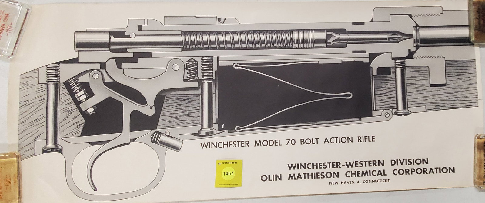 Winchester Model 70 bolt action rifle paper print: Winchester Model 70 bolt action rifle paper print