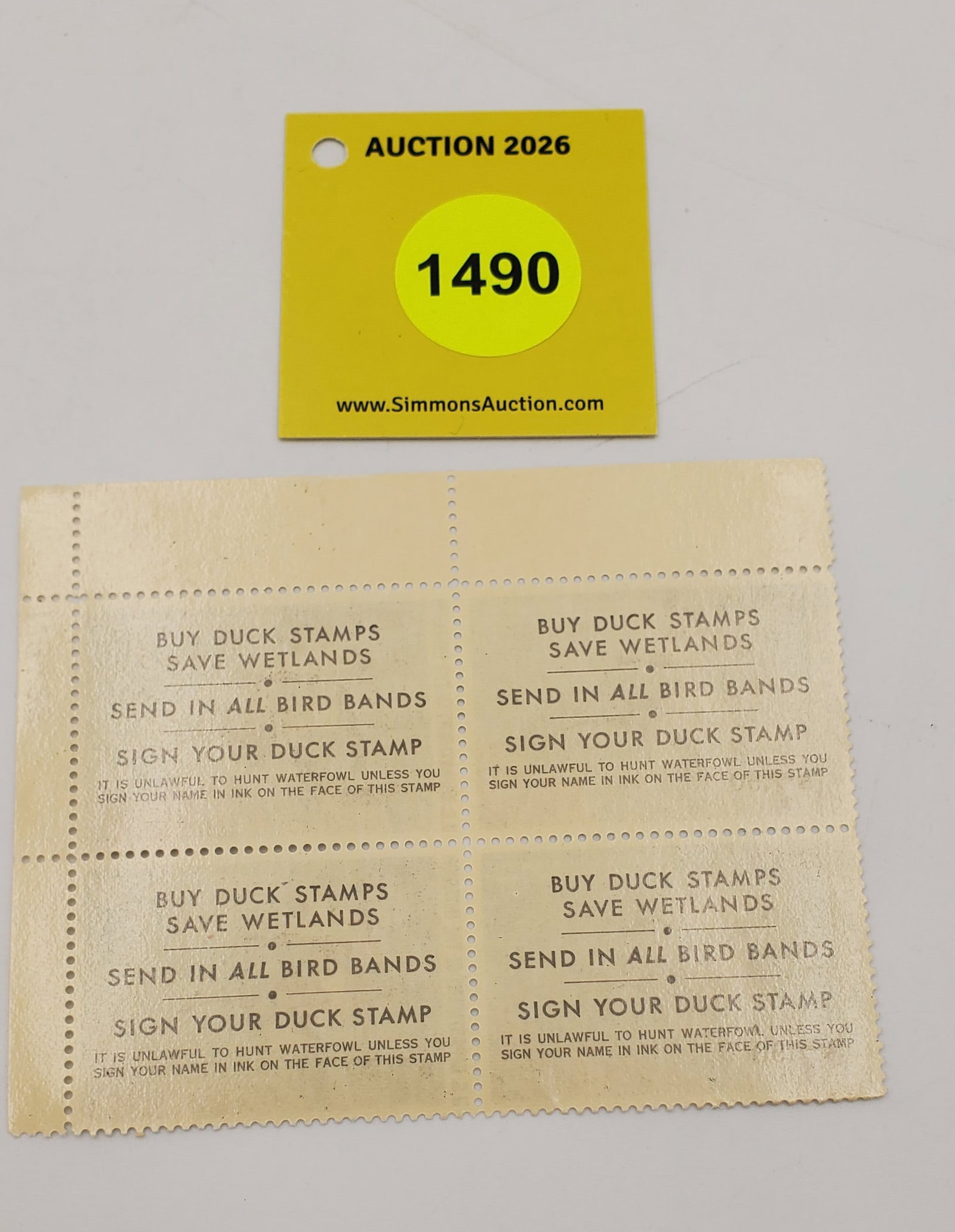 Block of 4 stamps Migratory Bird Hunting Stamps $7.50 RW?? (1981) Good Unused #173492 - 2