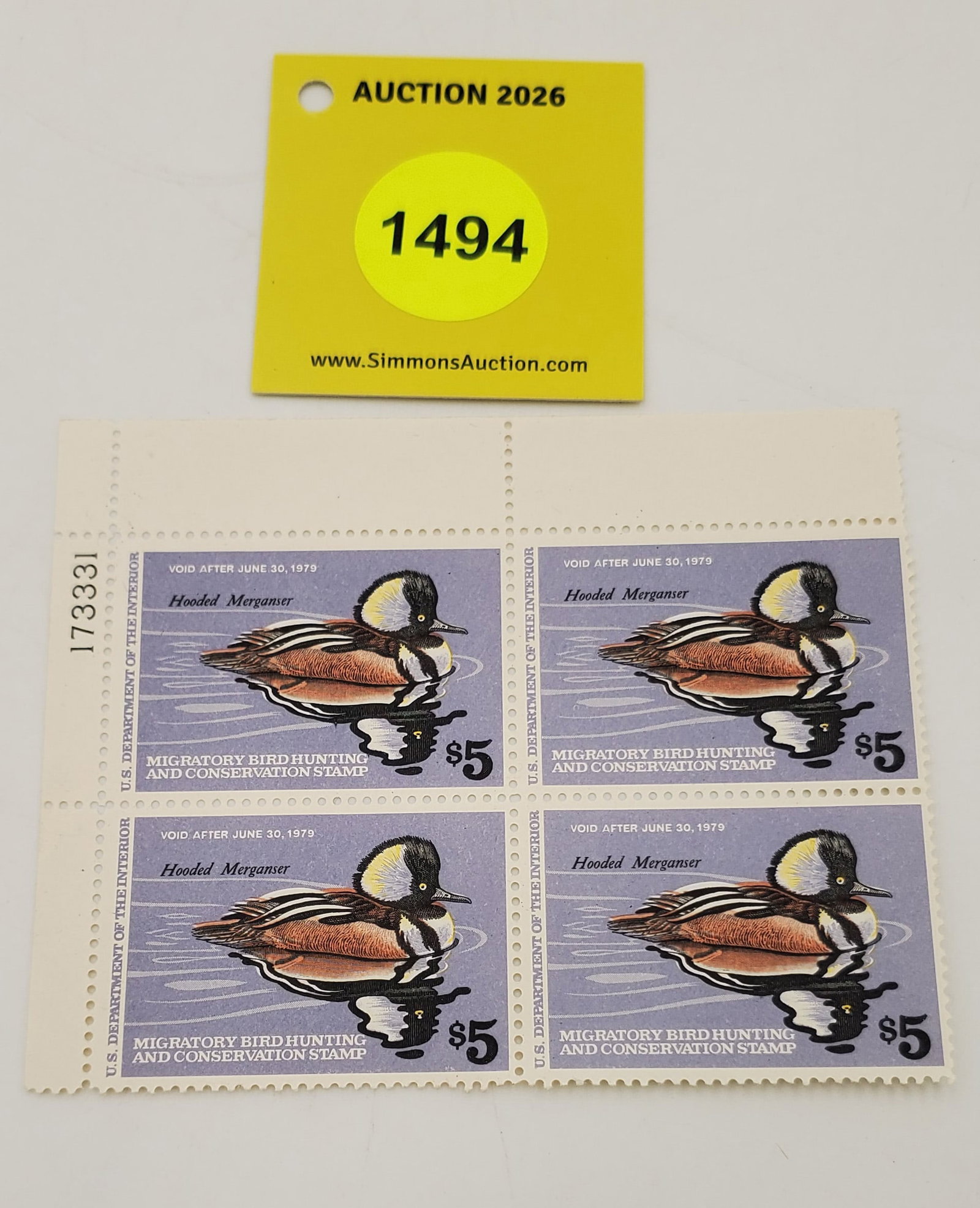 Block of 4 stamps Migratory Bird Hunting Stamps $7.50 RW?? (1979) Good Unused #173331: Block of 4 stamps Migratory Bird Hunting Stamps $7.50 RW?? (1979) Good Unused #173331
