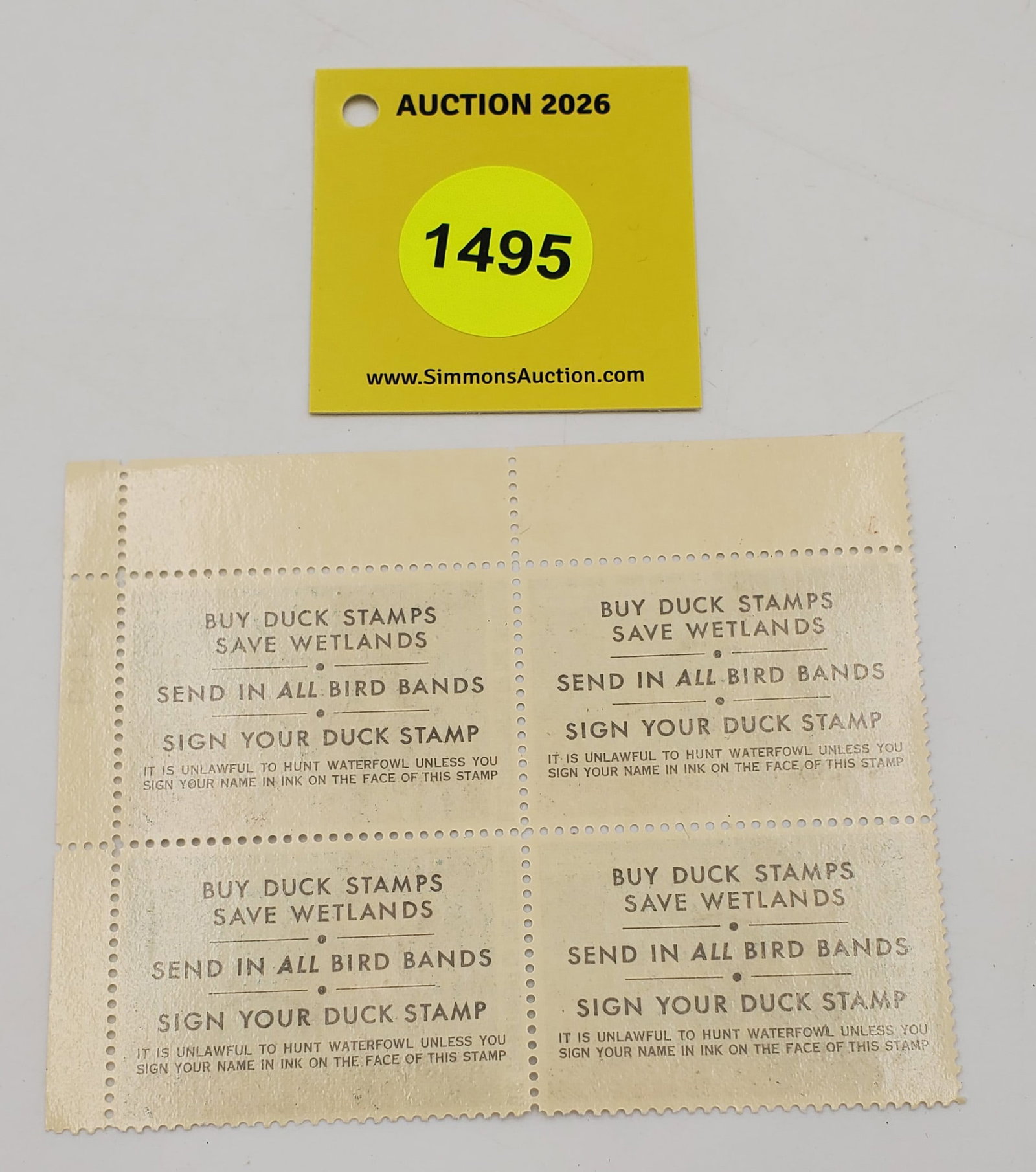Block of 4 stamps Migratory Bird Hunting Stamps $7.50 RW?? (1981) Good Unused #173493 - 2