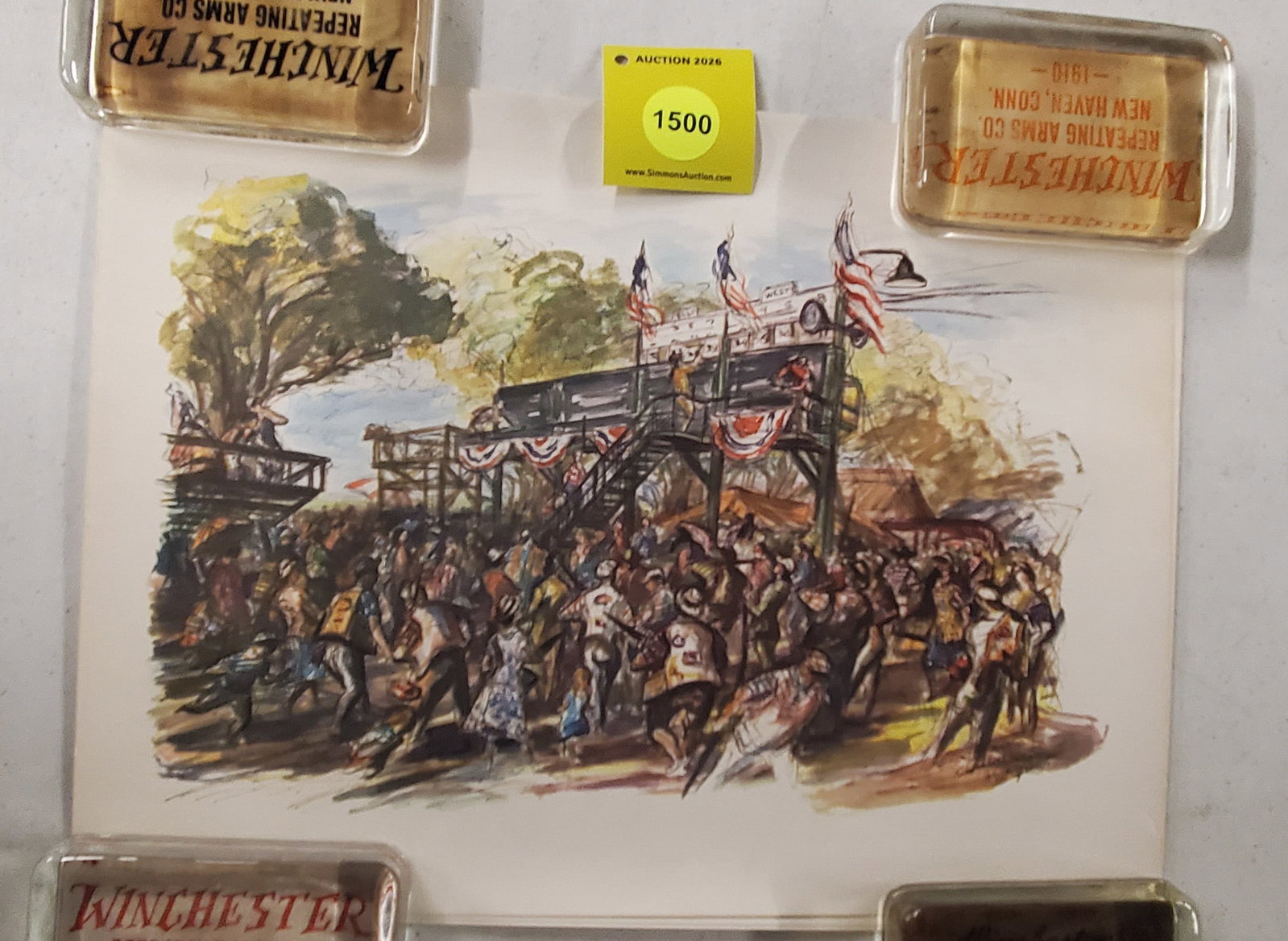 Lot of 4, limited edition water color prints of the Grand American Trapshooting Tournament: Lot of 4, limited edition water color prints of the Grand American Trapshooting Tournament