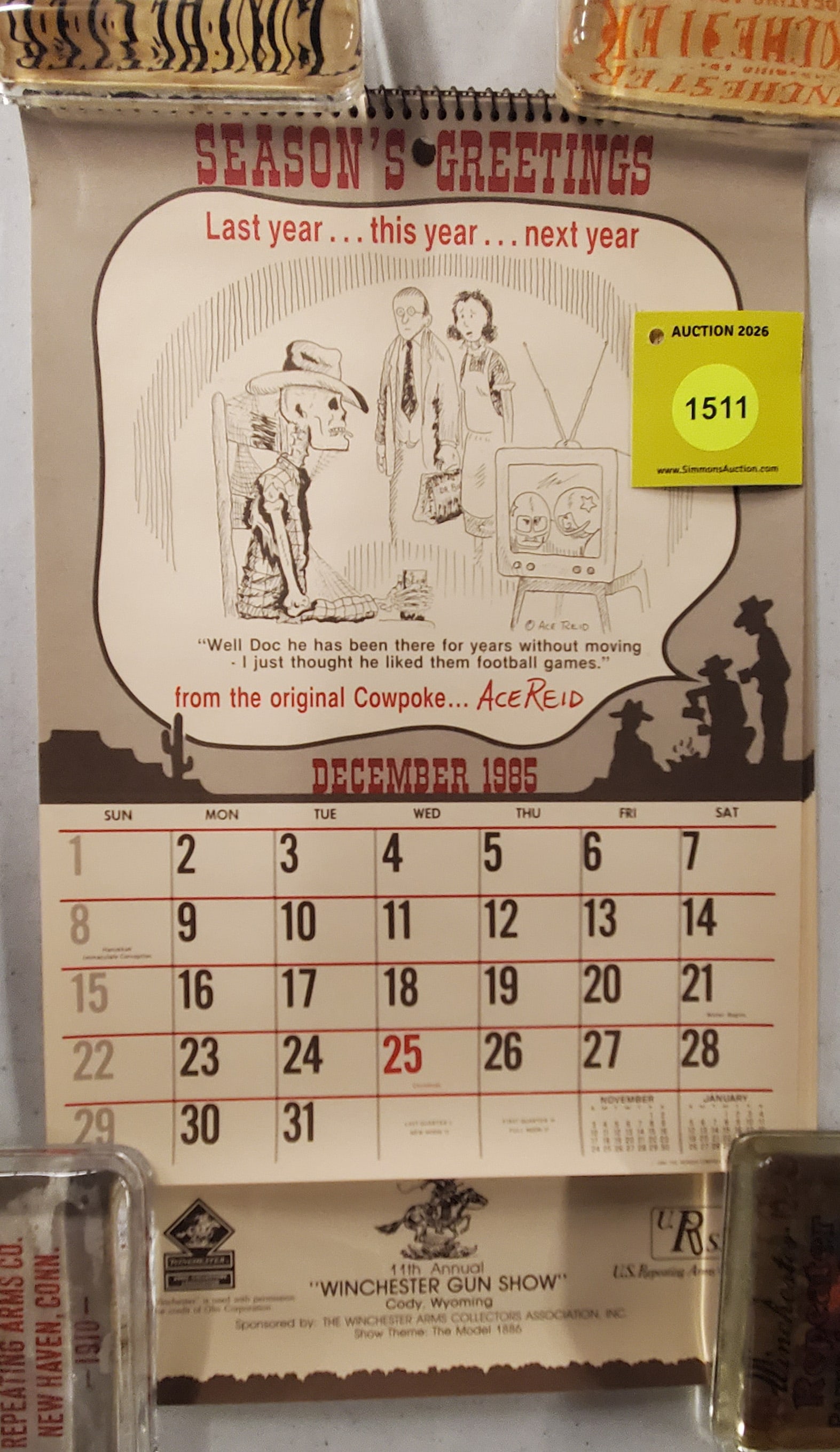 Winchester 1985/1986 calendar: Winchester 1985/1986 calendar