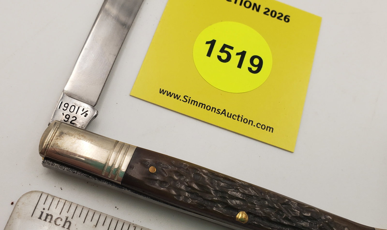 Pocket Knife: Winchester W15-1901-1/2-92, 1-Blade, Stag Handle w/ Black Box (GS) - 4