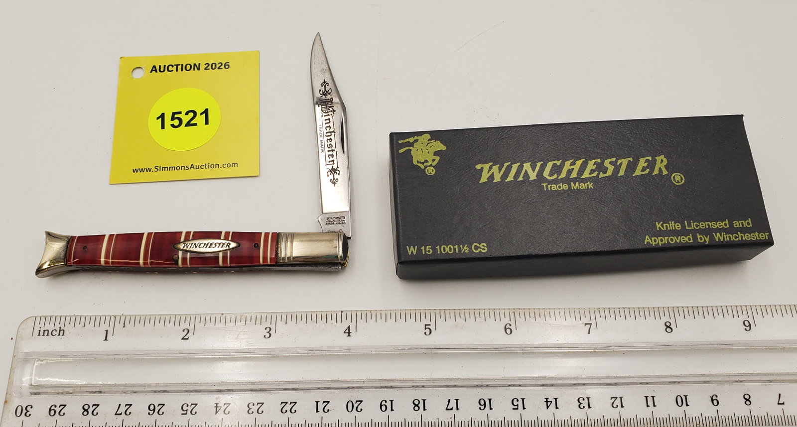Pocket Knife: Winchester W15-100-1/2-92, 1-Blade, Goldstone Handle w/ Black Box (GS), Ha some cor... (1 of 4)