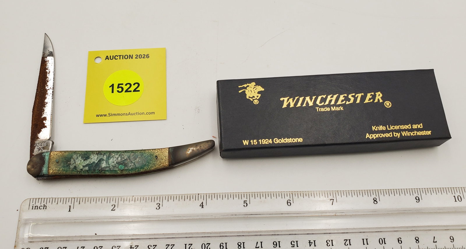 Pocket Knife: Winchester "Toothpick" W15 1924, 1-Blade, Goldstone Handle w/ Black (GS), Has signi... - 3
