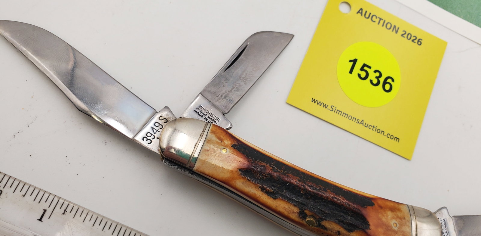 Pocket Knife: Winchester "Sowbelly Stockman" W15-3949-S-91, 3-Blade, Stag Handle w/ Black Box (GS... - 4