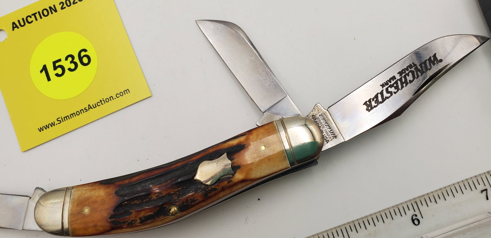 Pocket Knife: Winchester "Sowbelly Stockman" W15-3949-S-91, 3-Blade, Stag Handle w/ Black Box (GS... - 6